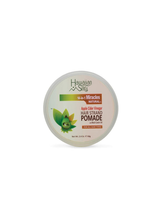 White Smoke Hawaiian Silky Apple Cider Vinegar Hair Pomade with Black Castor Oil - 2.4 oz - Strong Natural Hold - All Hair Types - Men, Women & Kids