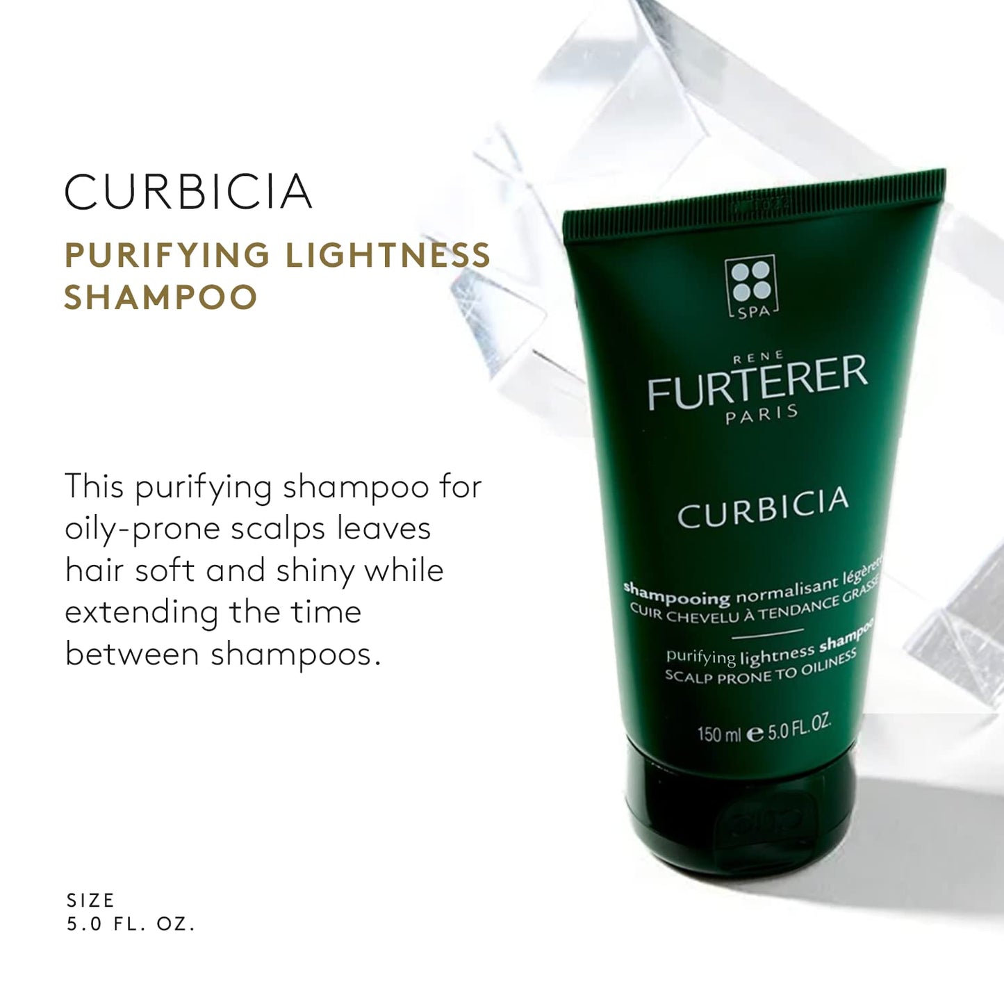 White Smoke Rene Furterer CURBICIA Purifying Lightness Shampoo - For Oily-Prone Scalp - Sebum Control - 5 fl. oz.