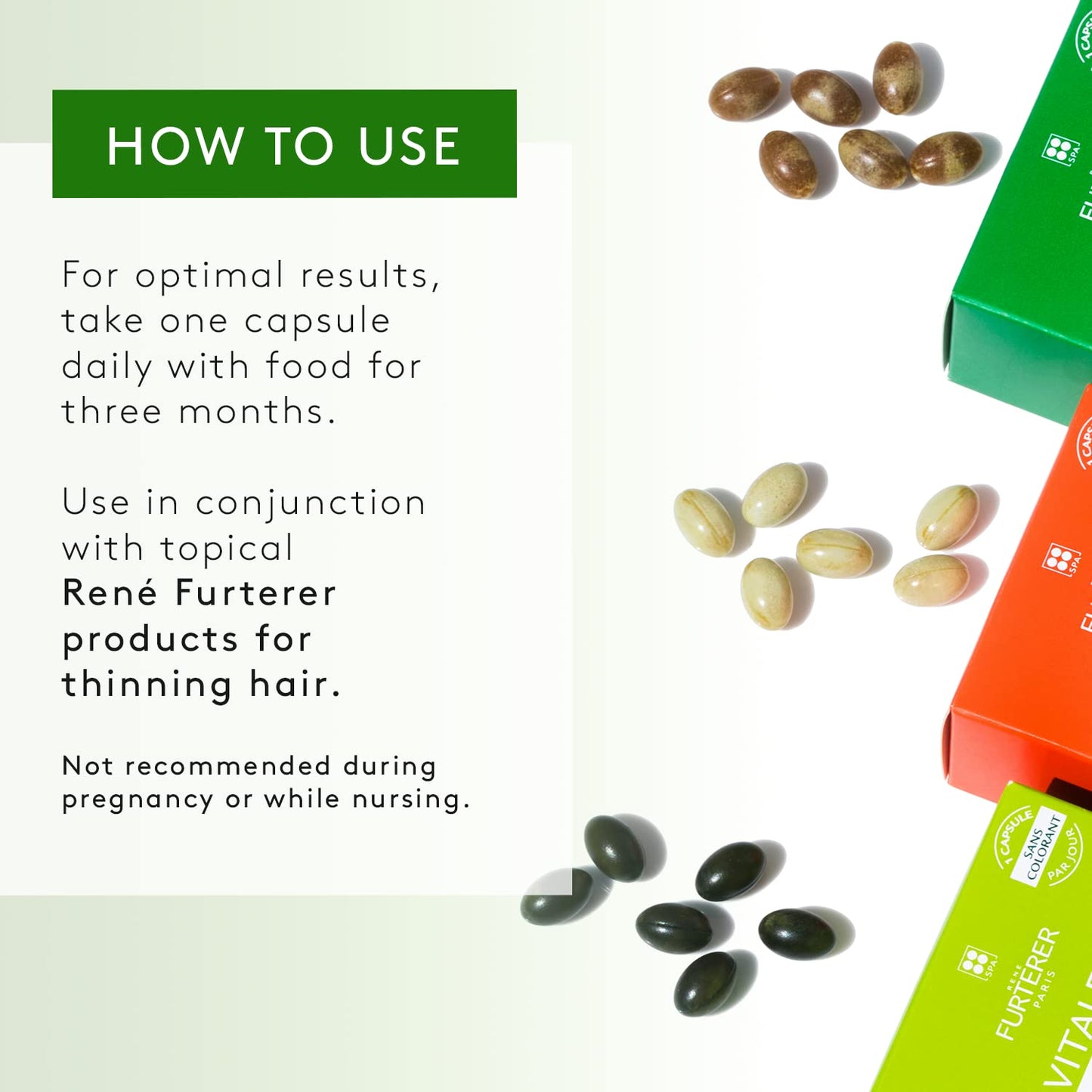 White Smoke Rene Furterer VITALFAN Reactional Dietary Supplement - Sudden & Temporary Hair Thinning - Postpartum - Stress - Plant-Based