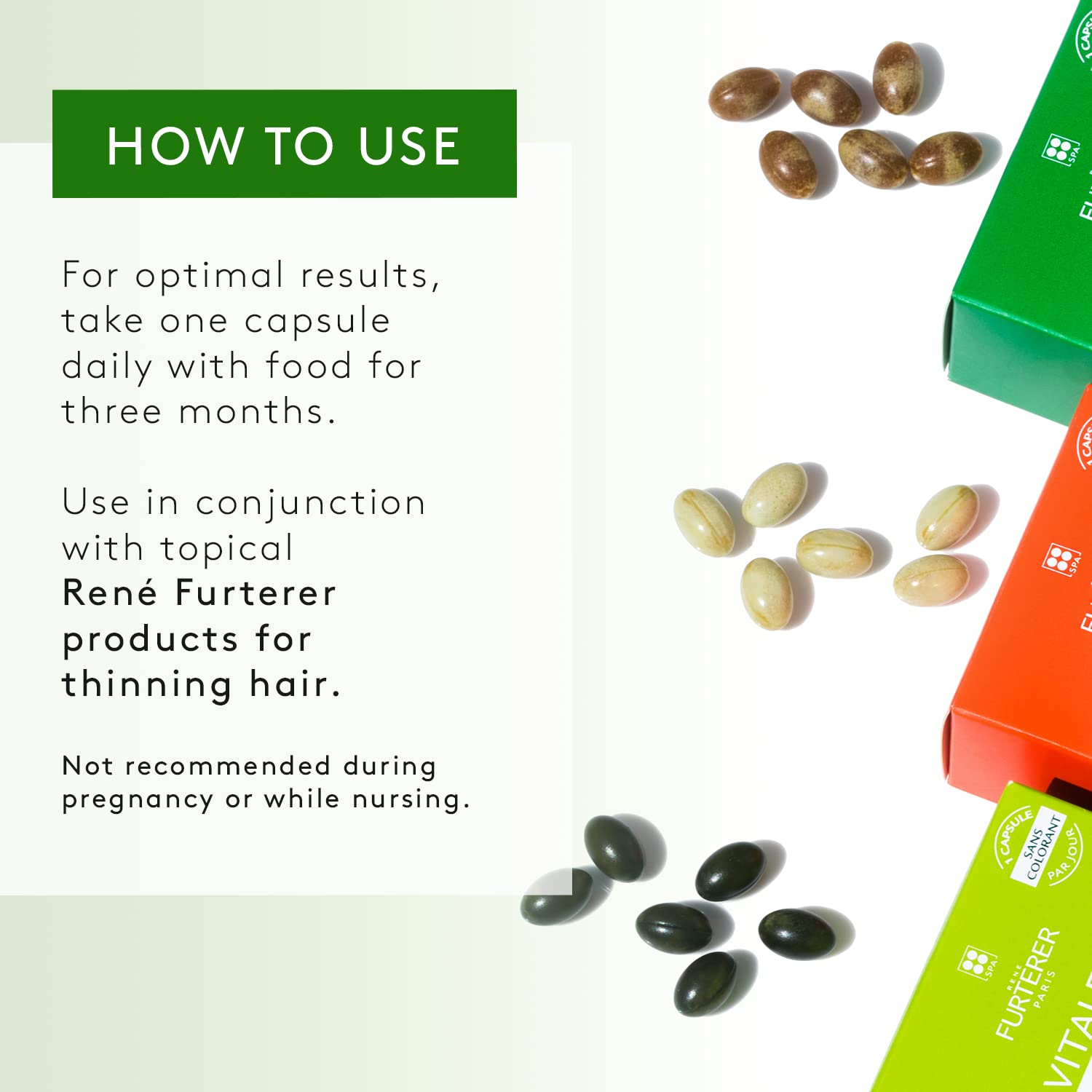 White Smoke Rene Furterer VITALFAN Reactional Dietary Supplement - Sudden & Temporary Hair Thinning - Postpartum - Stress - Plant-Based