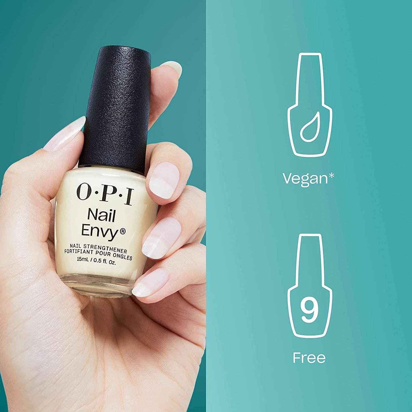 Medium Aquamarine OPI Nail Envy, 0.5 fl oz and OPI Start to Finish, 3-in-1 Treatment, Base Coat, Top Coat, Nail Strengthener, 0.5 fl oz
