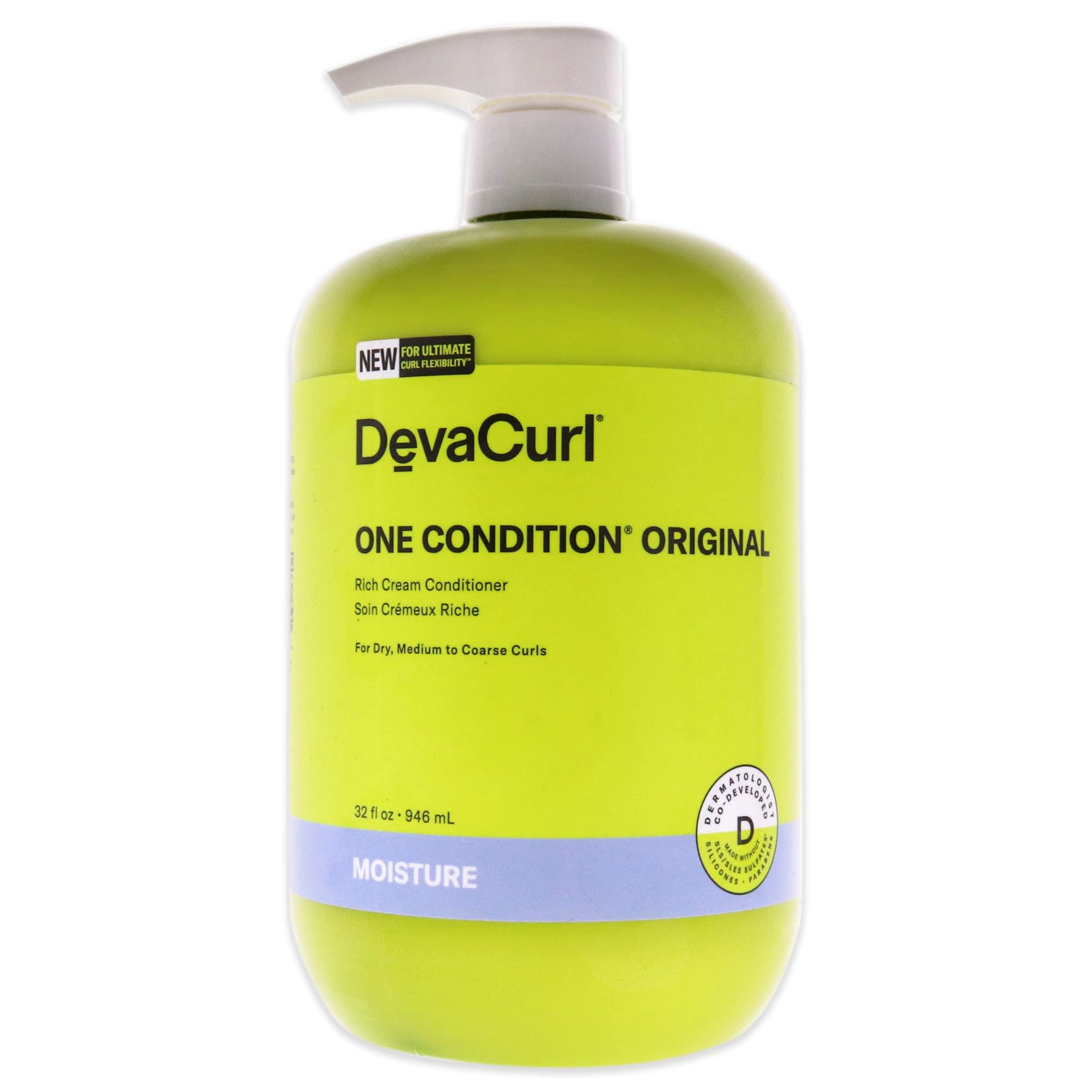 White Smoke DevaCurl One Condition Original Rich Cream Conditioner, Soft Lemongrass, 32 fl. oz.