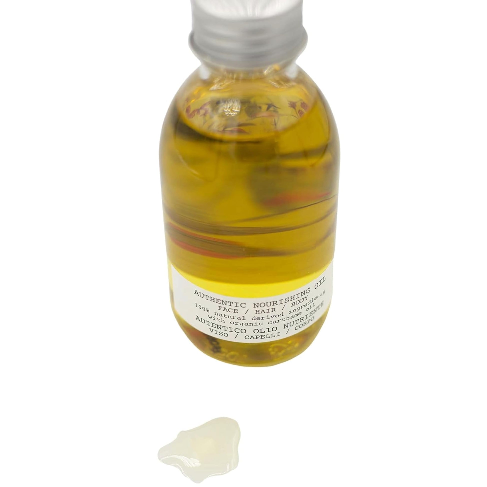 White Smoke Davines Authentic Nourishing Oil, Multi-Functional Oil for Face, Hair & Body - 100% Natural Organic Safflower Formula - Hydrates, Softens & Adds Shine, 4.73 Fl Oz