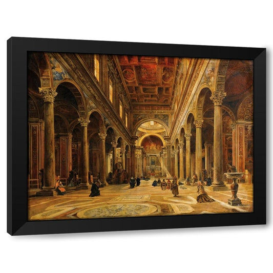 Black ArtDirect Intérieur d’église Custom Framed Art Print Giclee Print or Canvas Options with Various Sizes and Customization by Giovanni Lanza