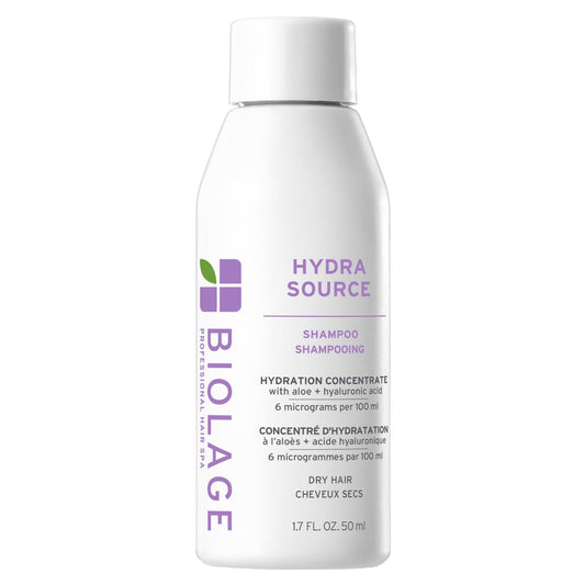 White Smoke Biolage Hydra Source Shampoo - Softens, Moisturizes & Adds Shine, For Dry Hair, Infused with Micro-Filtered Aloe Vera & Fermented Hyaluronic Acid, Vegan & Paraben-Free, 1.7 Fl Oz