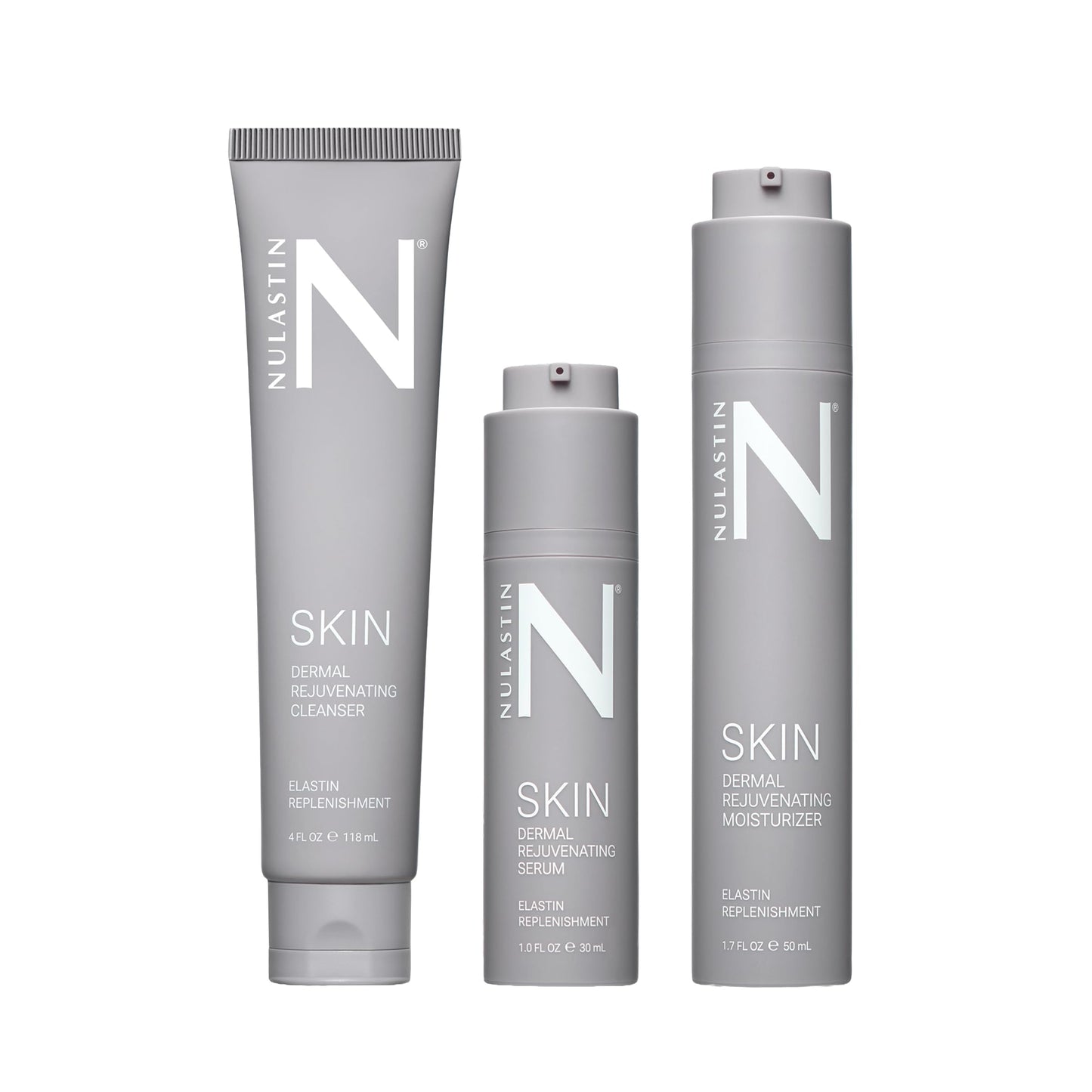 White Smoke NULASTIN Dermal Rejuvenating Skincare System - Facial Cleanser, Moisturizer and Peptide Face Serum Trio to Support the Look of Firmness and Elasticity