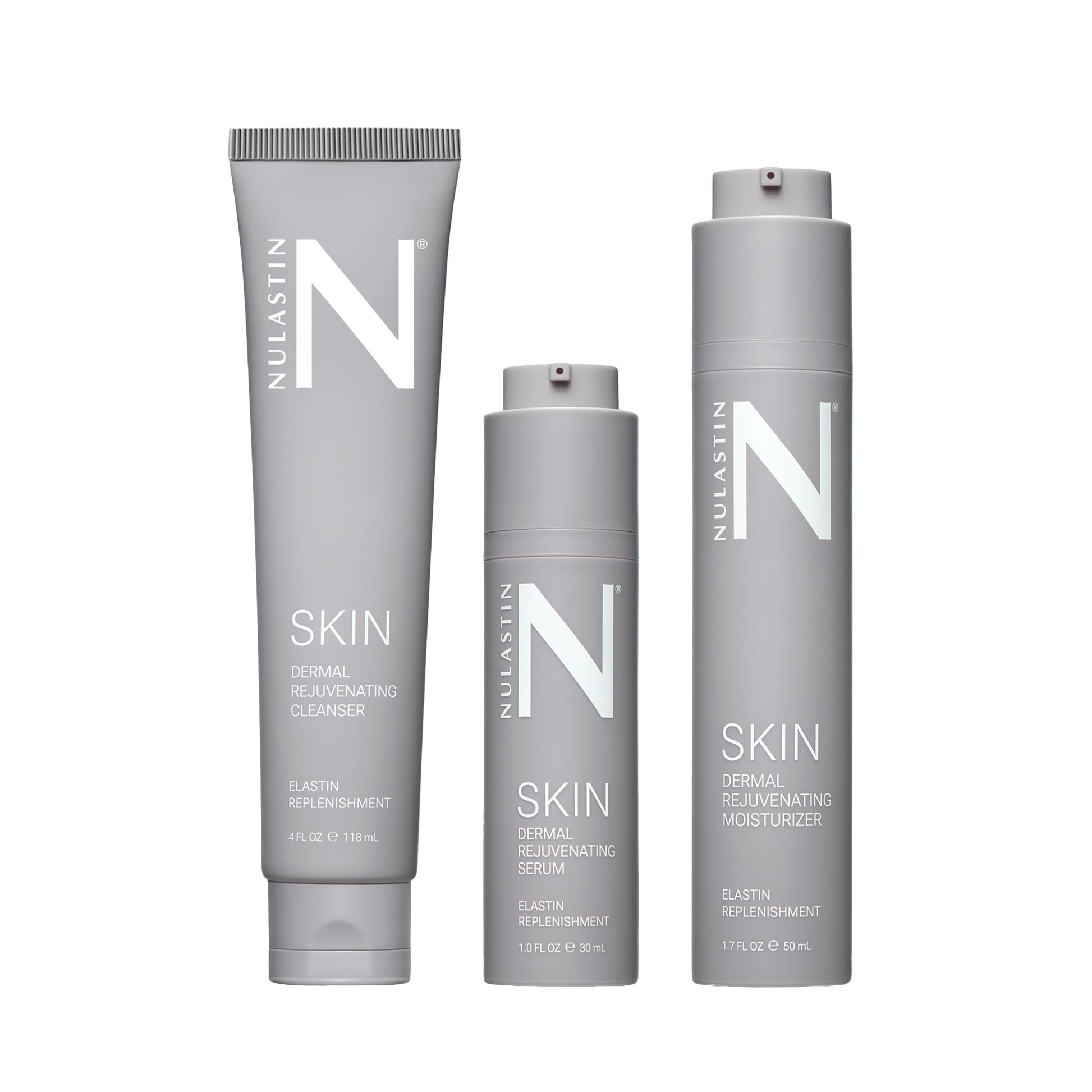 White Smoke NULASTIN Dermal Rejuvenating Skincare System - Facial Cleanser, Moisturizer and Peptide Face Serum Trio to Support the Look of Firmness and Elasticity