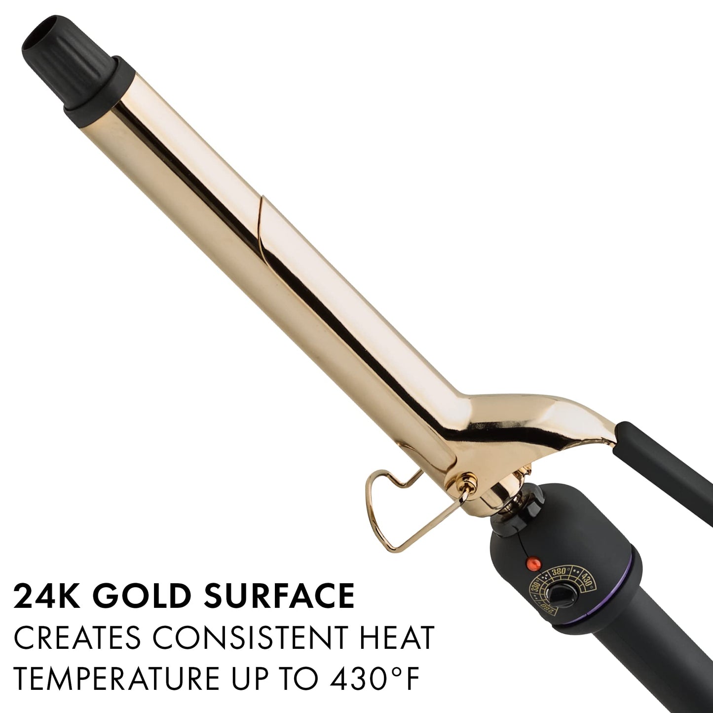 White Smoke Hot Tools Pro Artist 24K Gold Extra Long Curling Iron | Long Lasting, Defined Curls (1 in)
