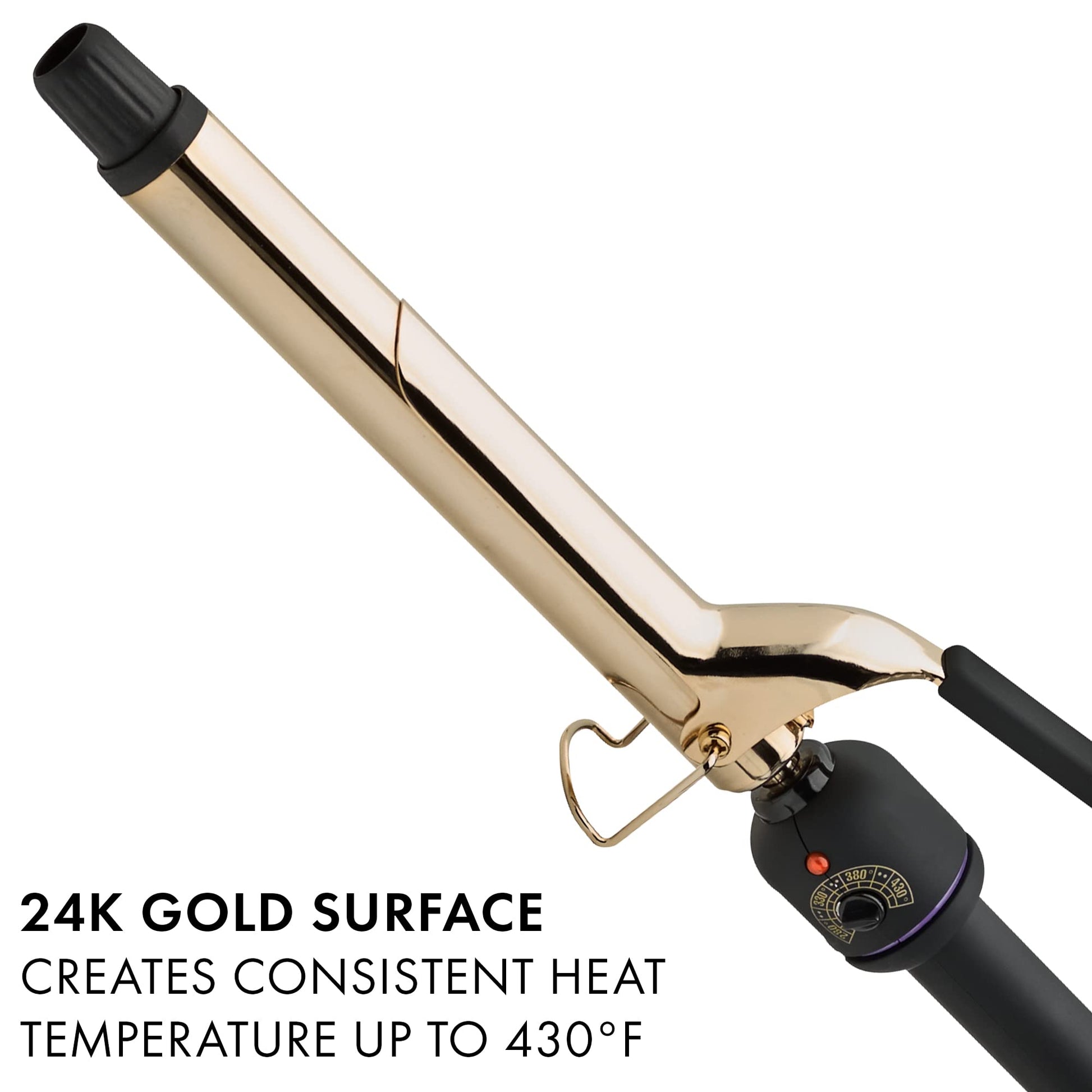 White Smoke Hot Tools Pro Artist 24K Gold Extra Long Curling Iron | Long Lasting, Defined Curls (1 in)