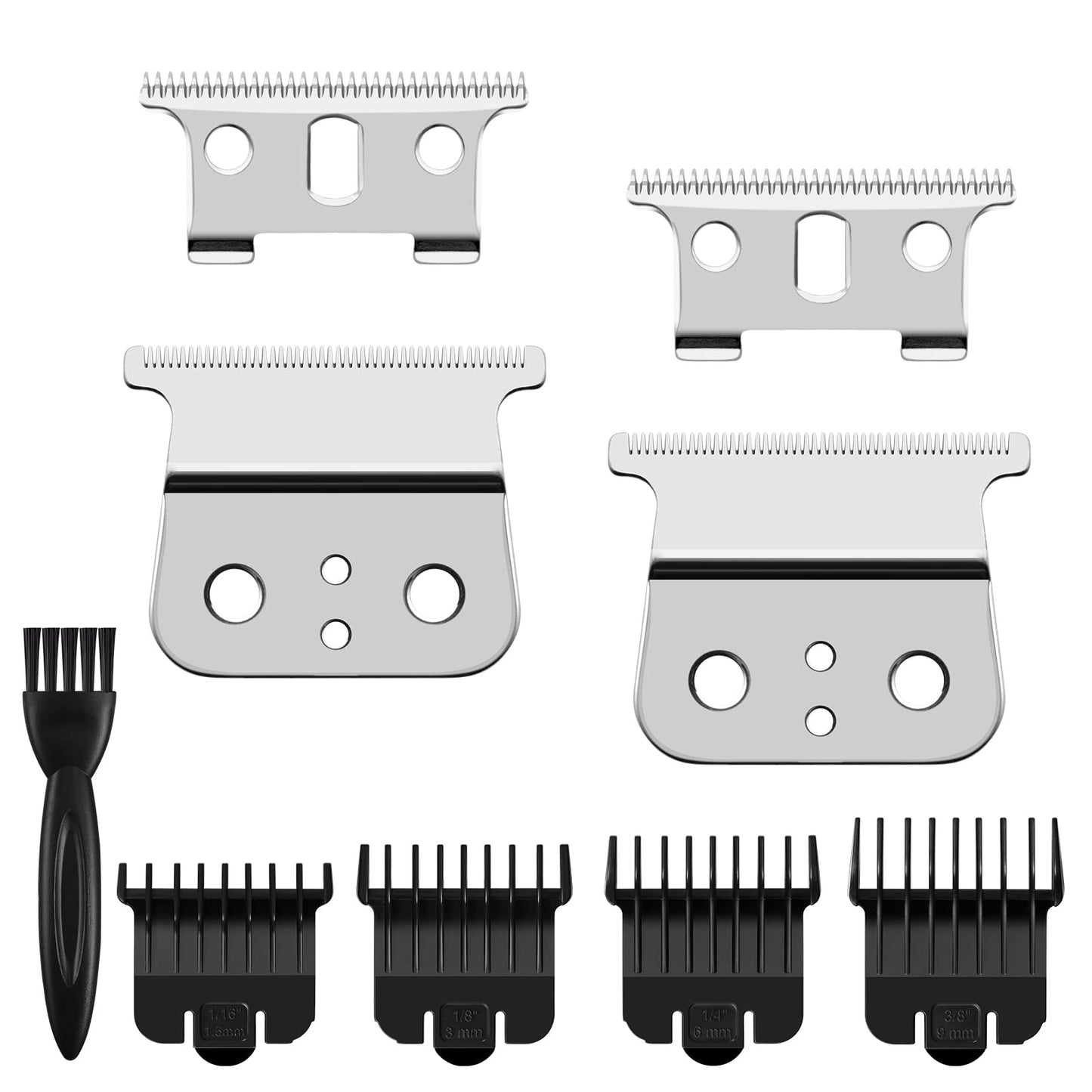 White Smoke 2 Pack T Outliners Blades Compatible with Andis T Outliner & GTX Trimmer, Compatible with Andis #04710 and #04521 (Sliver Steel T Blade + Sliver Steel Blade)
