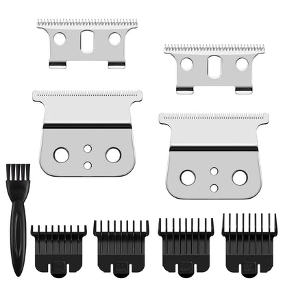 White Smoke 2 Pack T Outliners Blades Compatible with Andis T Outliner & GTX Trimmer, Compatible with Andis #04710 and #04521 (Sliver Steel T Blade + Sliver Steel Blade)