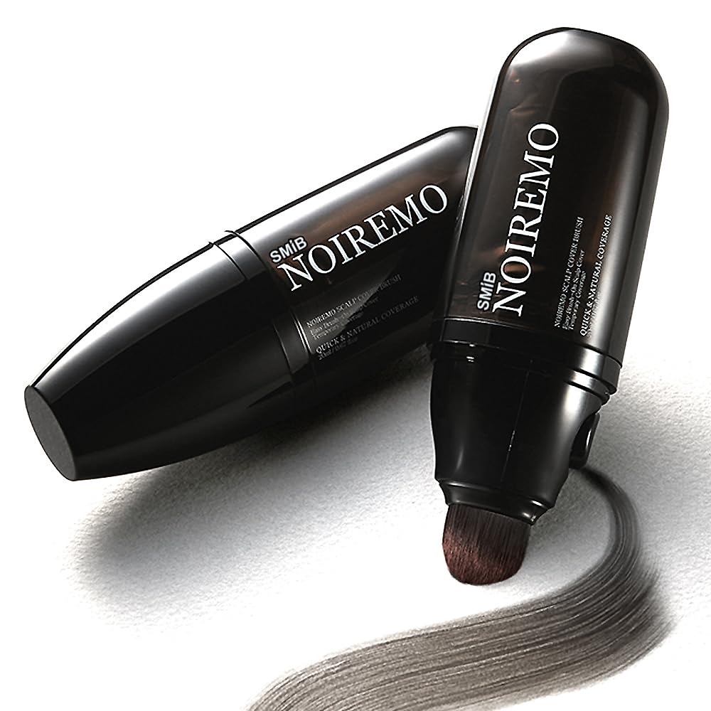 White Smoke SMIB Hair Cover Brush – Waterproof & Sweatproof Temporary Color Touch-Up, Quick and Easy Application (Black)