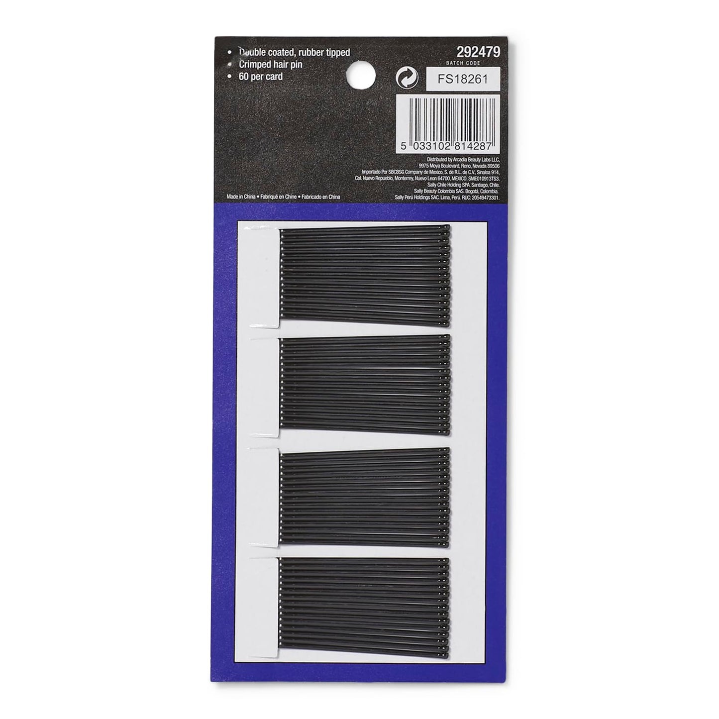 Dark Slate Gray Salon Care Professional Supreme Black Bobby Pins 60 Count