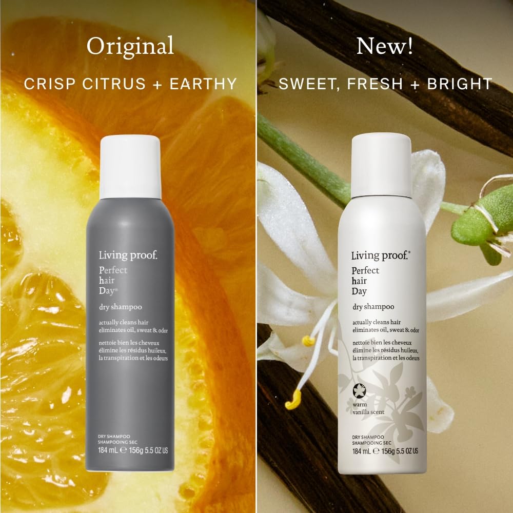 Dark Khaki Living Proof Dry Shampoo, Perfect hair Day, Dry Shampoo for Women and Men, 5.5 oz, Limited Edition Vanilla Scent