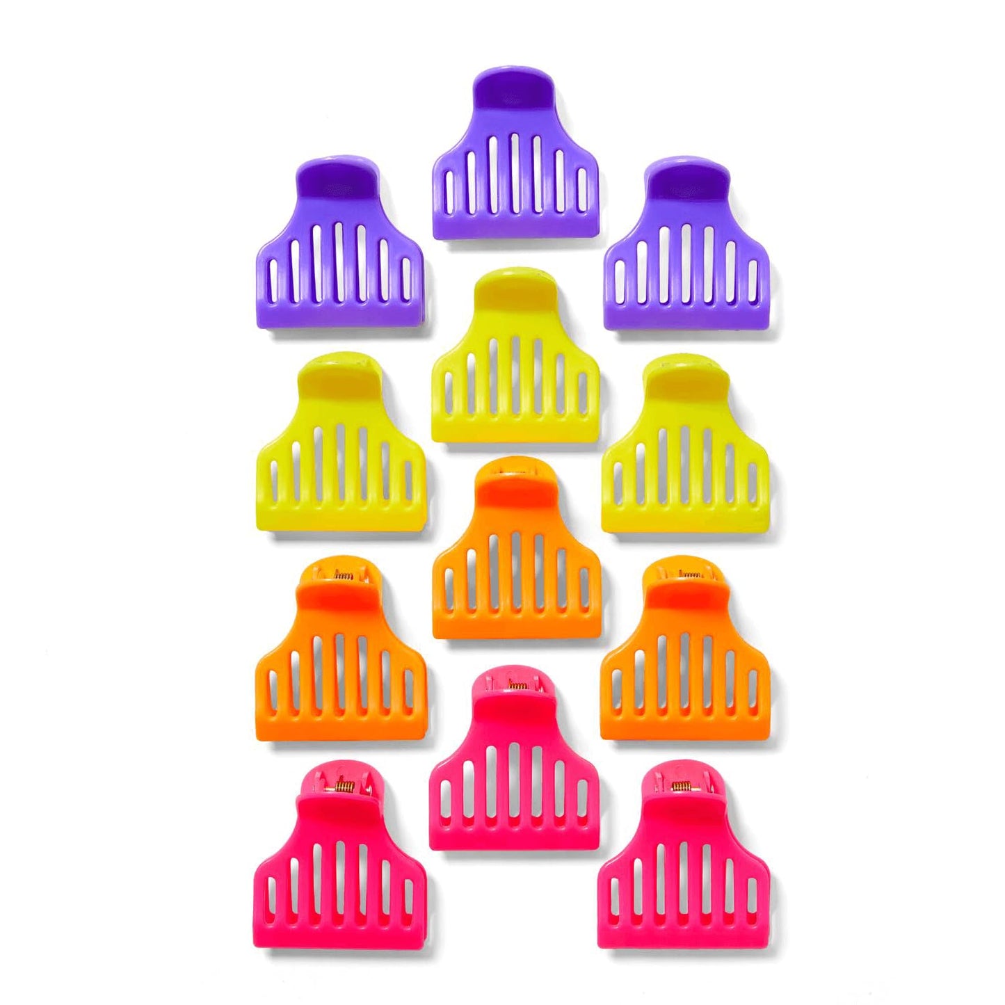 White Smoke Salon Care Roller Clamps, Easy Open, Vented, Rounded Teeth, Thick Hair, Durable