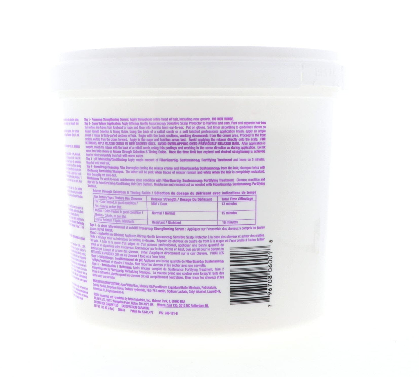 Lavender Affirm Fiberguard Mild Creme Relaxer 4lbs