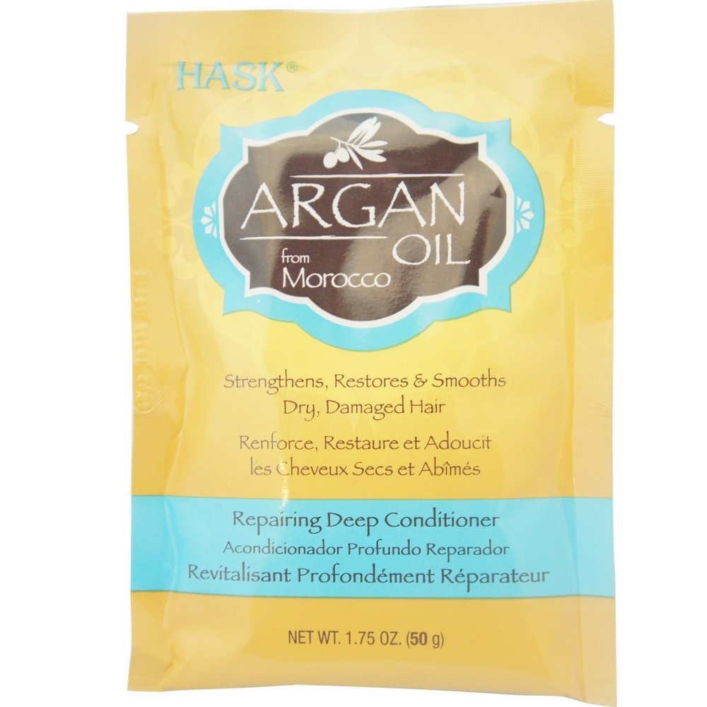 Light Goldenrod Hask Argan Oil From Morocco Repairing Deep Conditioner, Hair Treatment 1.75 oz ( Pack of 5)