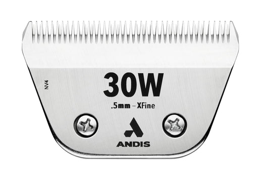 White Smoke Andis 561462 ceramicEDGE Detachable Wide Blade #30W – Stainless Steel Pet Clipper Blade, XFine Cut, Professional Grooming Performance