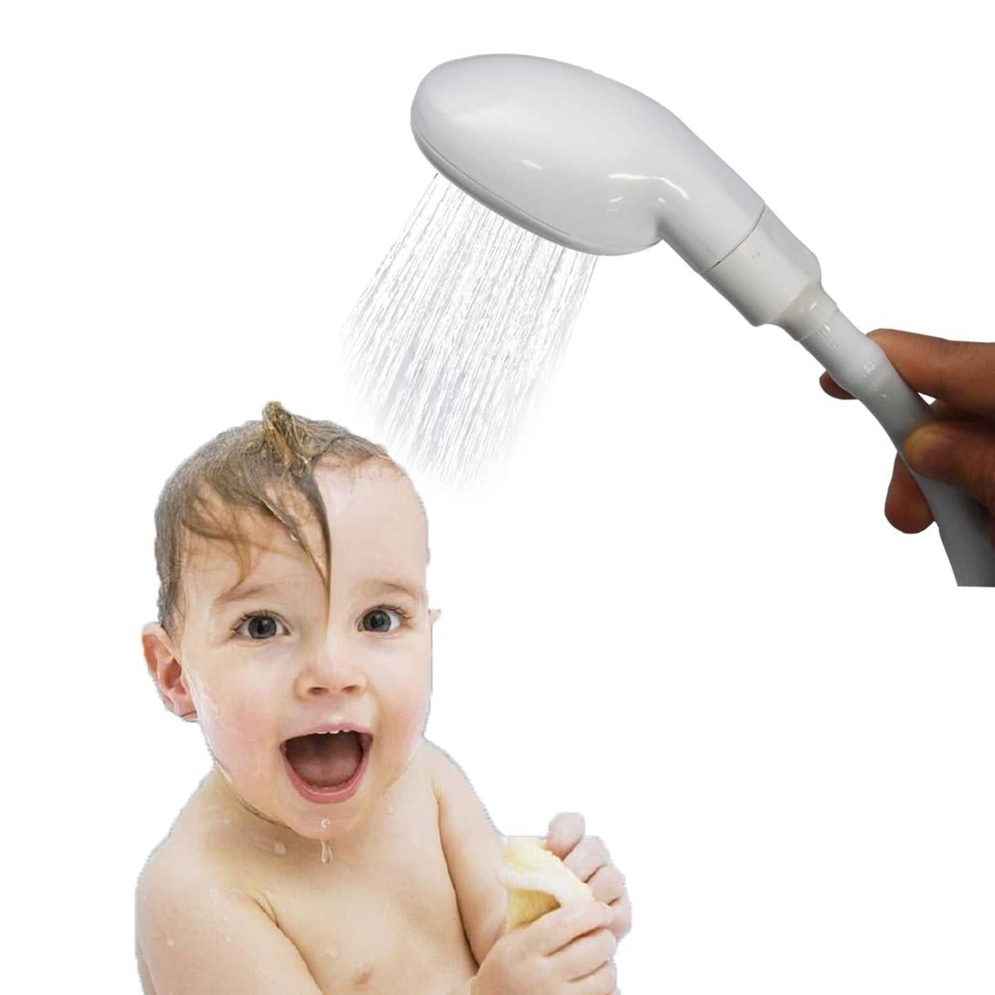 White Smoke 2m/6.56ft Portable Sink Hose Faucet Sprayer Sink Spray Rubber Hose Shampoo Sprayer Handheld Faucet Shower for Pets,Bathing Baby,Washing Hair,Rinsing Vegetables