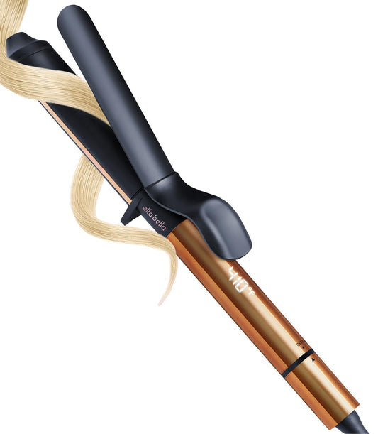 White Smoke ELLA BELLA® Curling Iron 1 Inch • Professional Hair Curler • Curling Wand • Ceramic Curling Irons • Transform Your Look in Seconds • Suitable for All Hair Types • Say Goodbye to Heat Damage