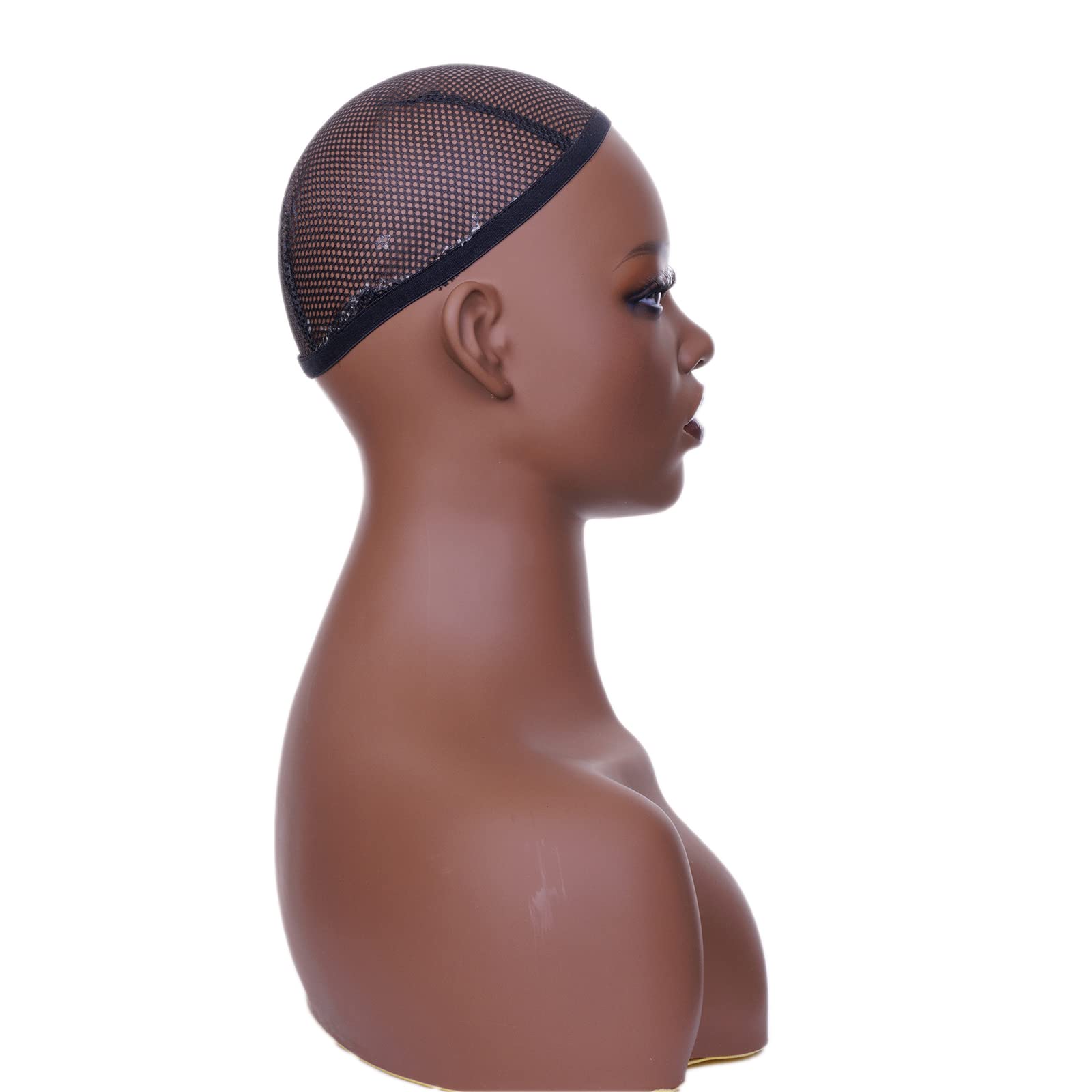 White Smoke JINGFA Whosale Realistic Female Mannequin Head with Shoulders Manikin Wig Head Stands for Wigs,Makeup,Jewerly,Beauty Accessories Displaying