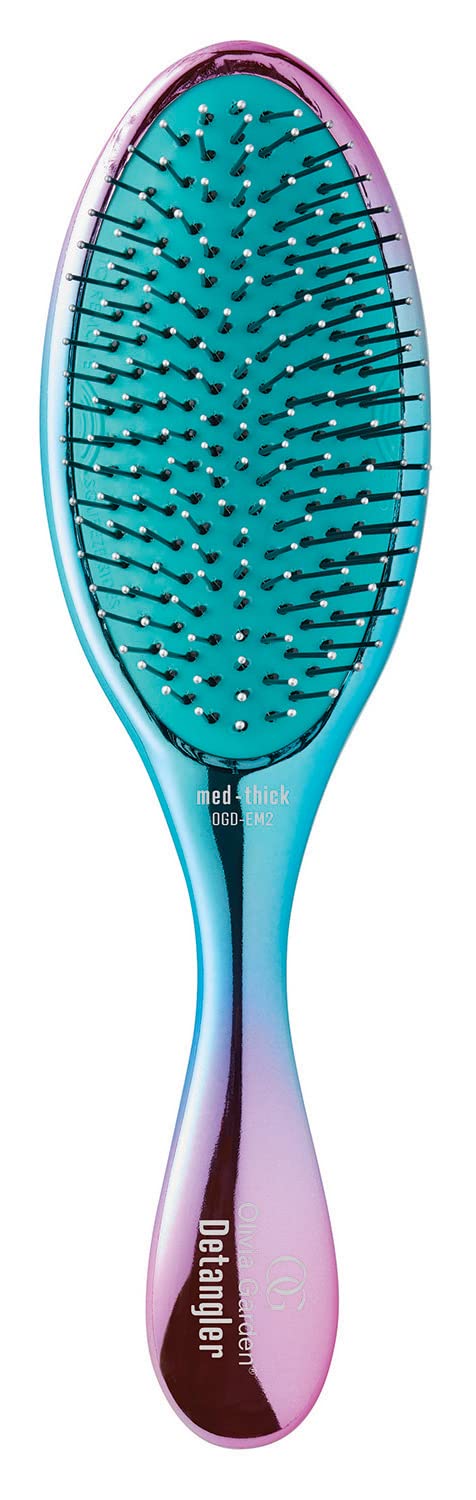 White Smoke Olivia Garden Aurora Detangler Brush for Medium to Thick Hair - Detangling Brush for Women, Men, Kids – Aurora Teal Pink