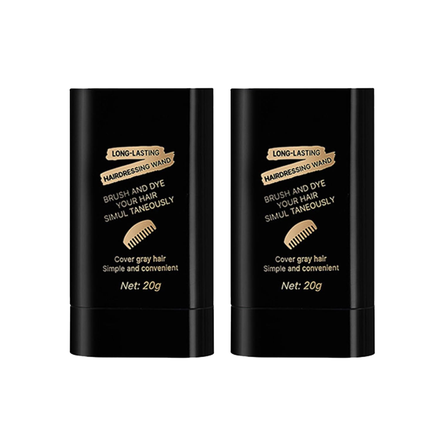 Black Safe and Convenient Comb Hair Dye, Portable Hair Dye Comb For Gray Hair Coverage, Waterproof and Sweat-Proof, 2 in 1 Instant Dye, for Women & Men (BLACK) 2pcs