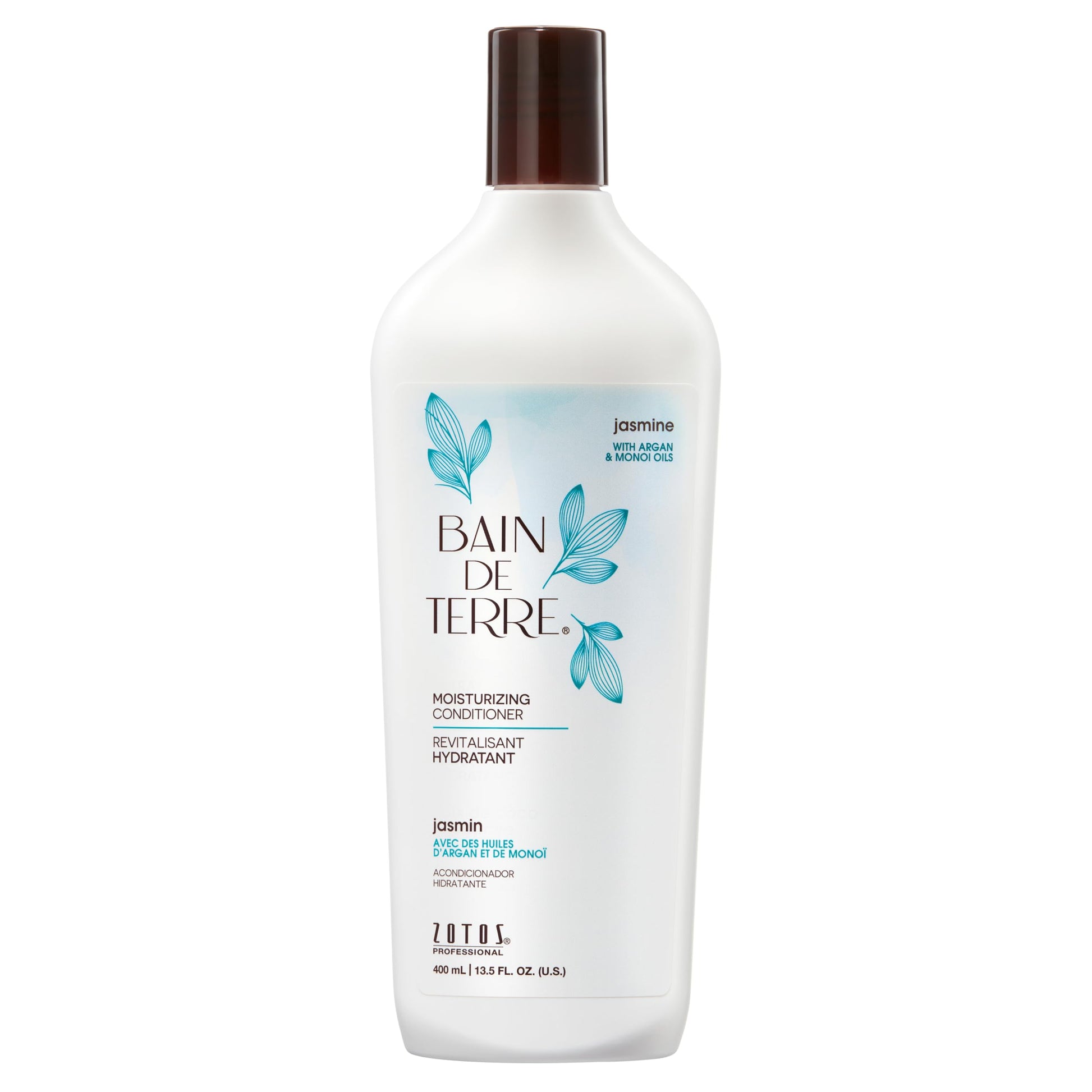 Lavender Bain de Terre Jasmine Moisturizing Conditioner, Rich Hydration for Dry Hair, with Argan & Monoi Oils, Paraben-Free, Color-Safe, Vegan, 13.5 Fl Oz