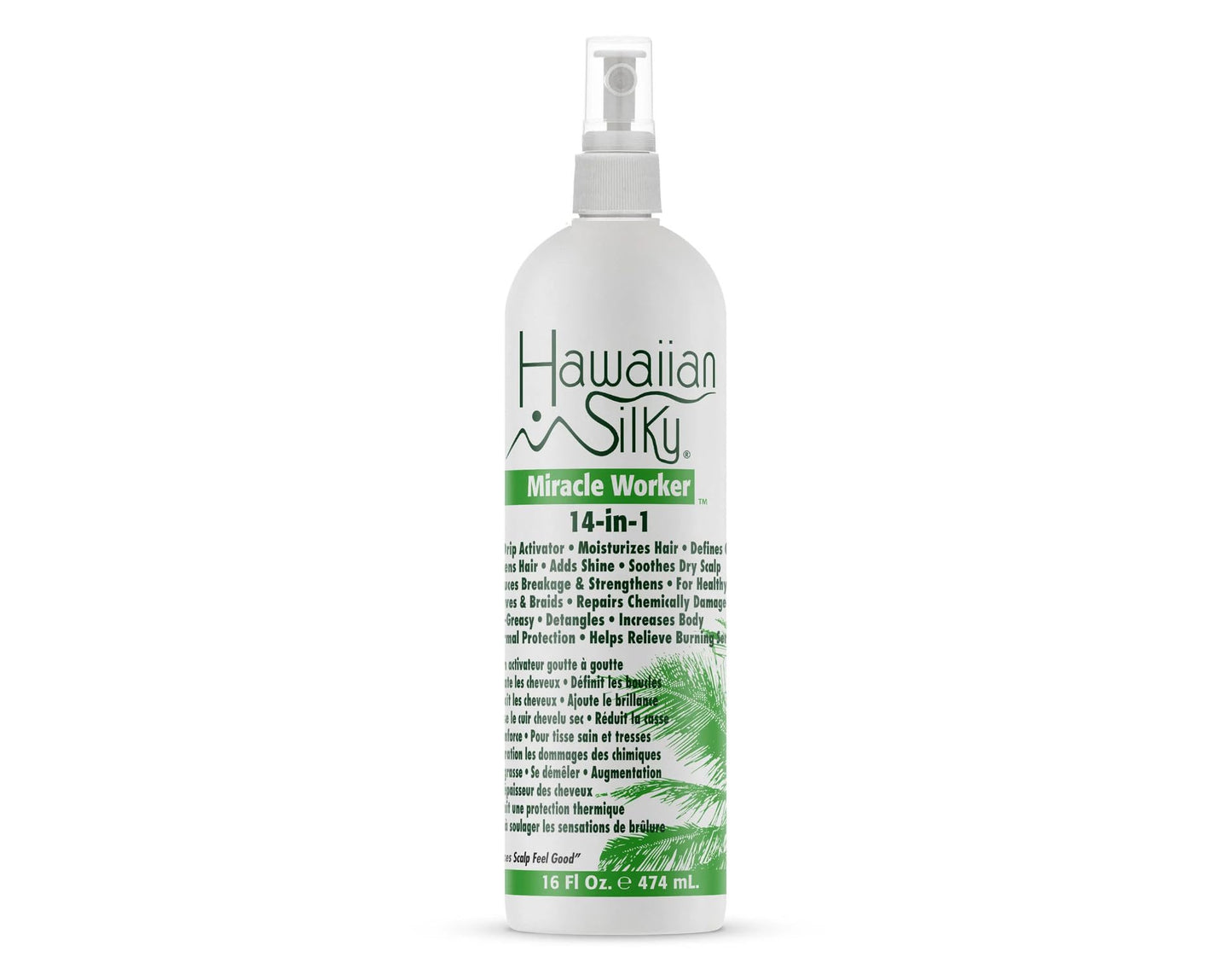 White Smoke Hawaiian Silky 14-in-1 Miracle Worker Hair Care Set, Shampoo, Conditioner and Activator Spray, 16 Fl Oz Each