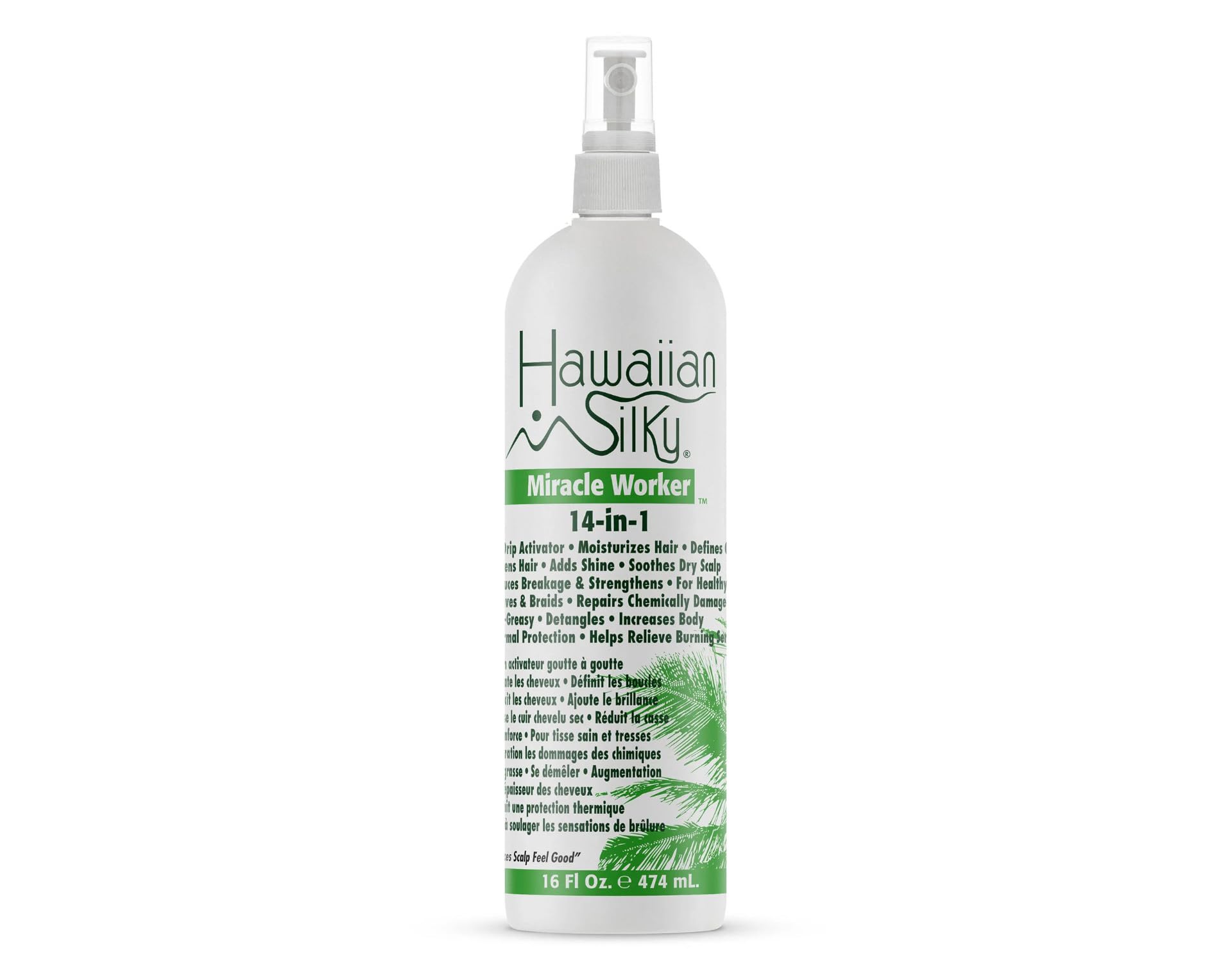 White Smoke Hawaiian Silky 14-in-1 Miracle Worker Hair Care Set, Shampoo, Conditioner and Activator Spray, 16 Fl Oz Each