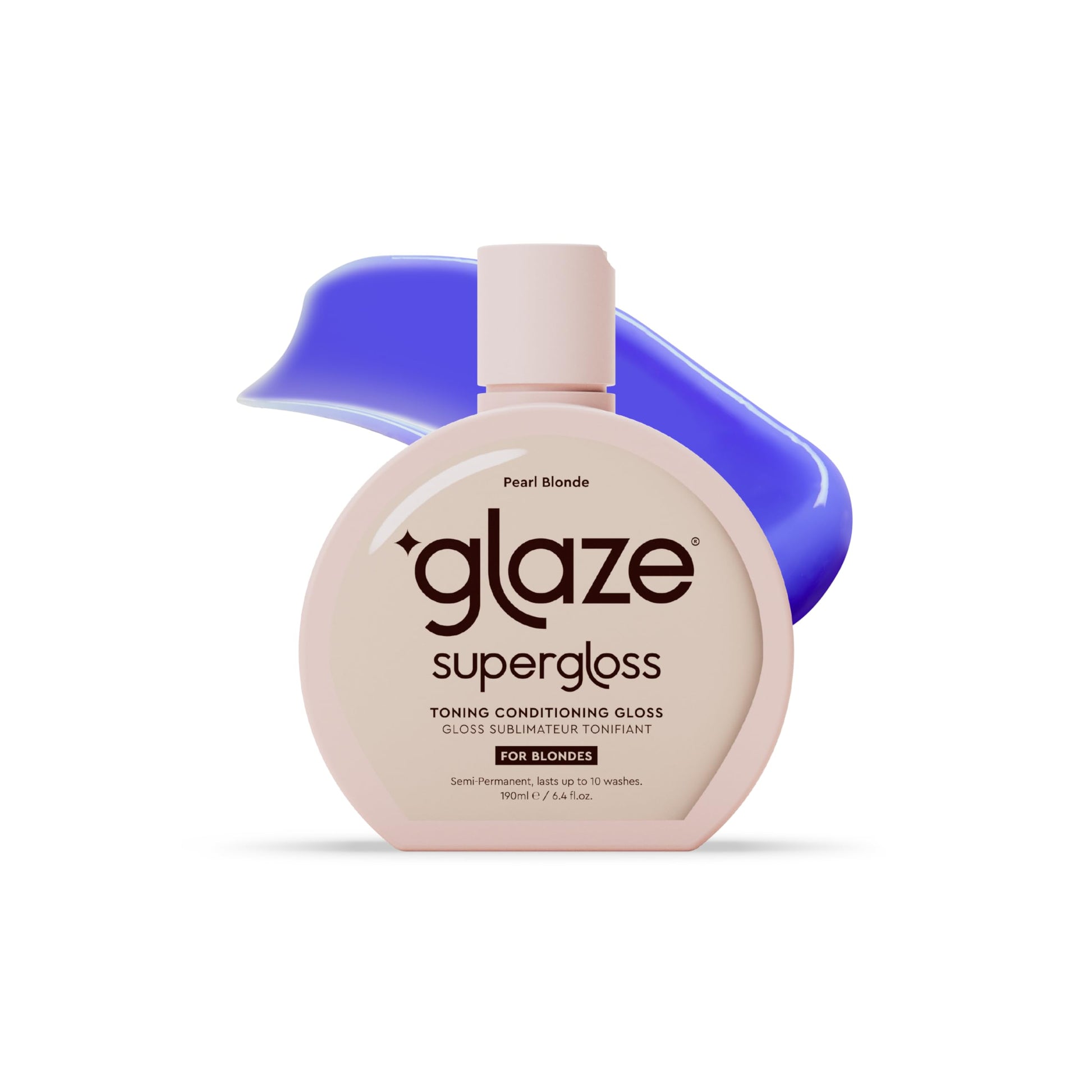 White Smoke Glaze Supergloss Color Conditioning Gloss – Hydrating Semi-Permanent Color Hair Gloss & Shine Boost – Color Depositing Mask - Vegan, Cruelty-Free – 6.4 Fl Oz - Vanilla Lights - Cool Blue Toner