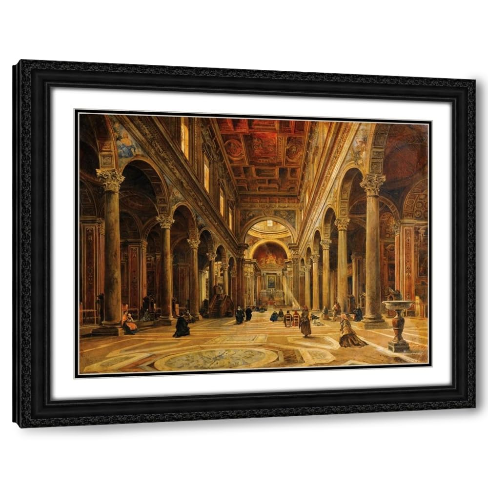 White Smoke ArtDirect Intérieur d’église Custom Framed Art Print Giclee Print or Canvas Options with Various Sizes and Customization by Giovanni Lanza