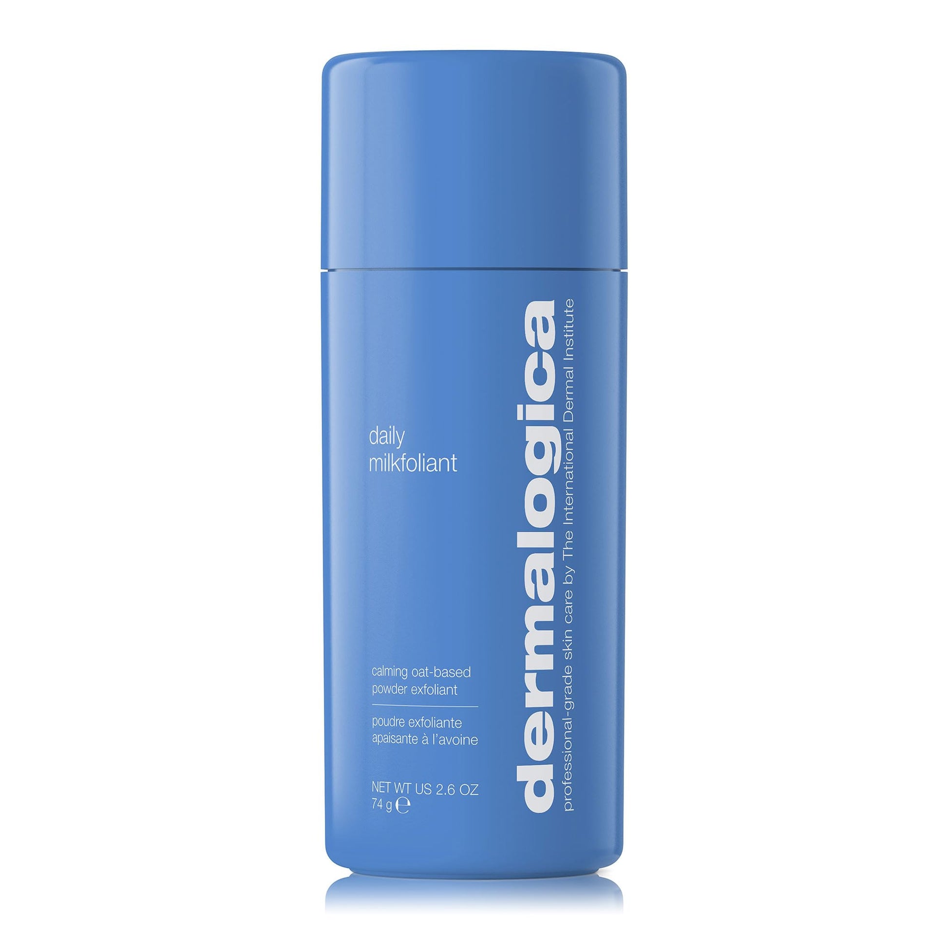 Steel Blue Dermalogica Daily Milkfoliant, Face Exfoliator, Powder Scrub Exfoliant with AHA and BHA - Calming, Polishing and Hydrating Skin, Oat-Based, Vegan Product, 2.6 fl oz
