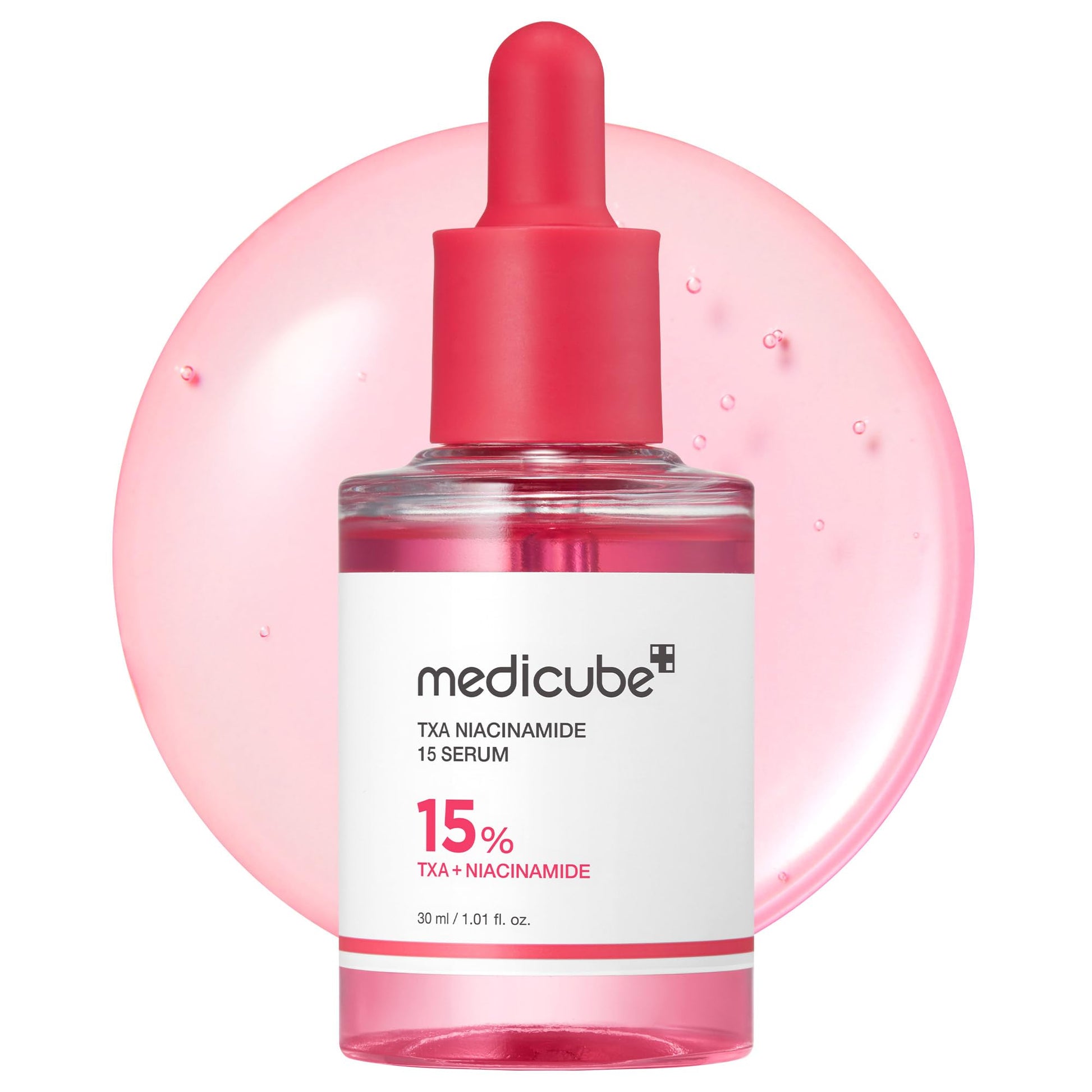 White Smoke medicube TXA+Niacinamide 15% Glow Facial Serum for After Spot Care | All-in-One Daily Korean Skincare | Uneven Skin Tone, Texture, and Hydration Care | High-Potency Tranexamic Acid 5% | 1.01 fl.oz
