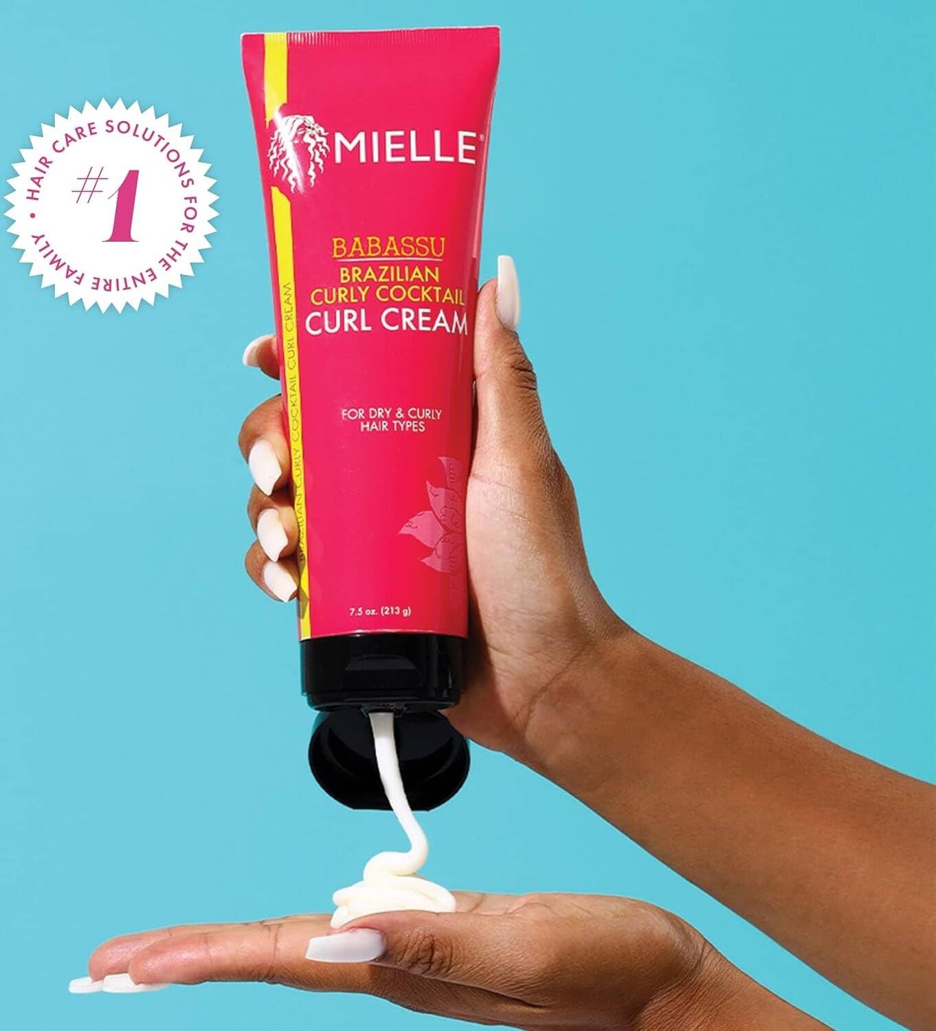 Medium Turquoise Mielle Organics Brazilian Curly Cocktail Curl Cream (7.5 oz.)