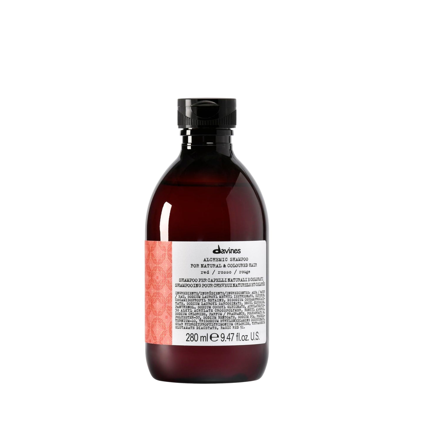 White Smoke Davines Alchemic Shampoo Red, Color Enhancing Cleanser for Cool Red & Mahogany Hair - Intensifies Natural or Cosmetic Red Tones with Direct Pigments, 9.47 Fl Oz