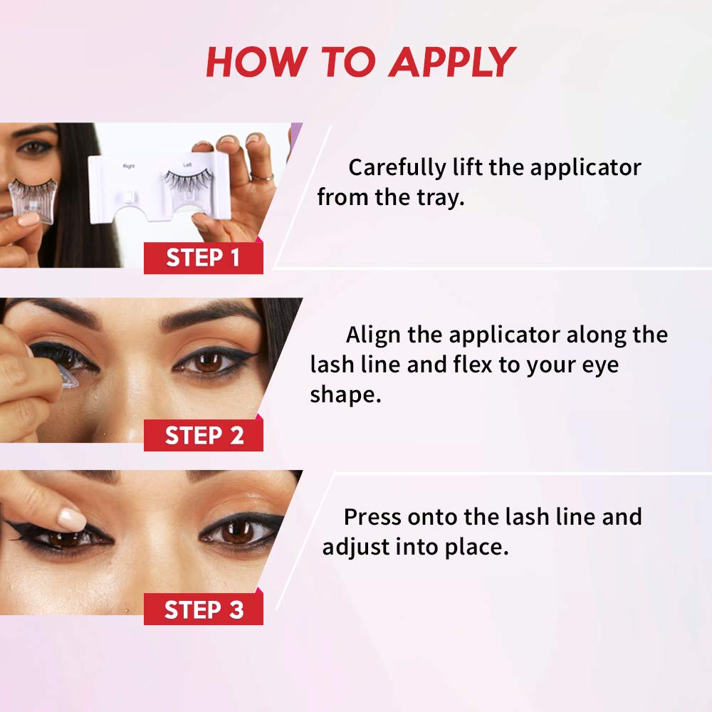 Lavender Blush Ardell Press On Wispies False Eyelashes - Self Adhesive Lashes, No Glue Needed, Eye Makeup Enhancement, 4 Pack