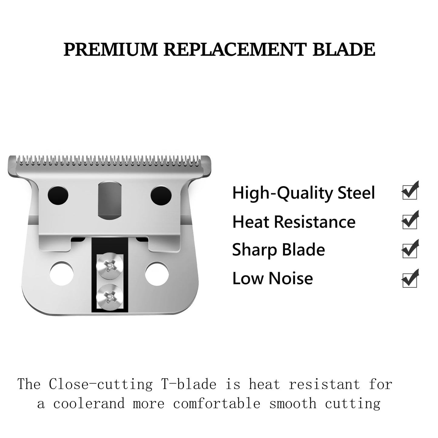 White Smoke 2 Pack Replacement T-Blades Compatible with Andis T-Outliners GTO,GO and SLS Trimmers,Silver