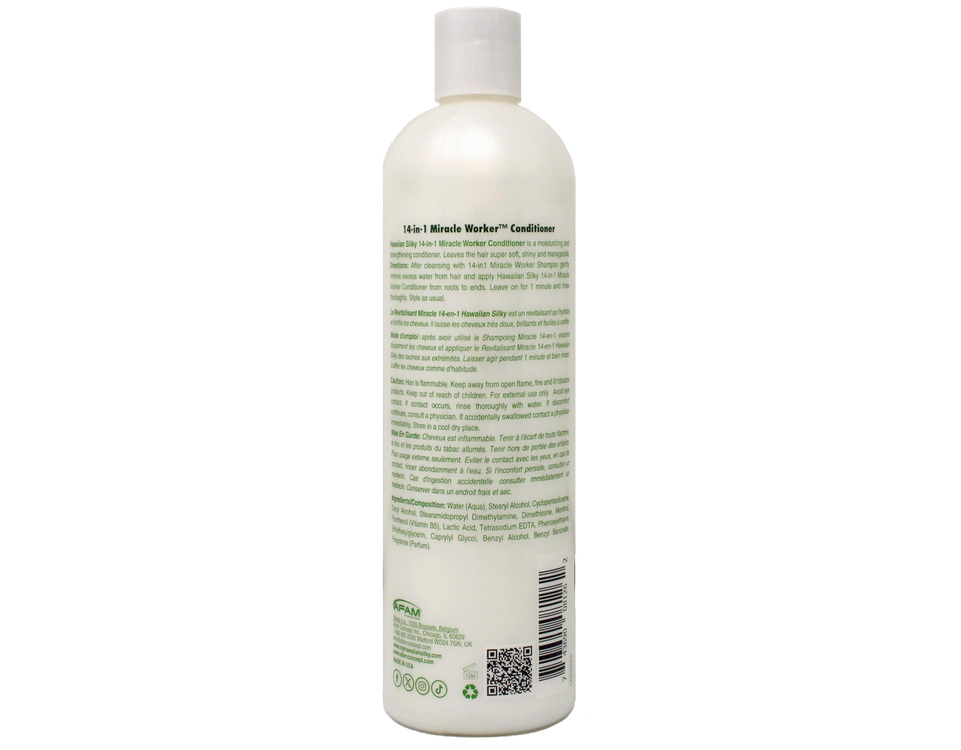 Dark Gray Hawaiian Silky Miracle Worker 14-In-1 Conditioner 16 Ounce (474ml) (Pack of 2)