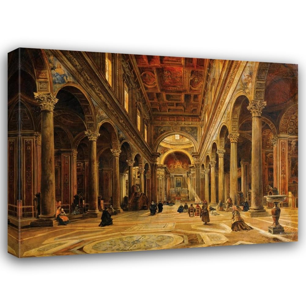 Saddle Brown ArtDirect Intérieur d’église Custom Framed Art Print Giclee Print or Canvas Options with Various Sizes and Customization by Giovanni Lanza