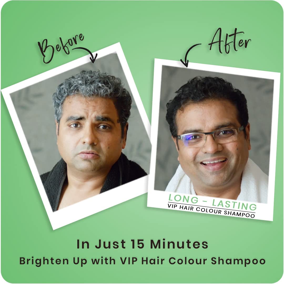 Dark Sea Green VIP 5 in 1 Hair Colour Shampoo base Hair Color 180 ml Black Hair Colour