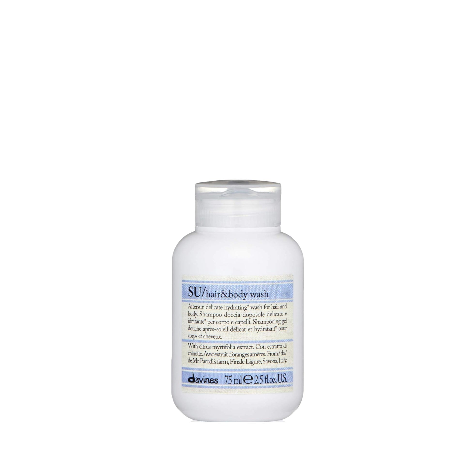 White Smoke Davines SU Hair & Body Wash, 2.5 fl.oz