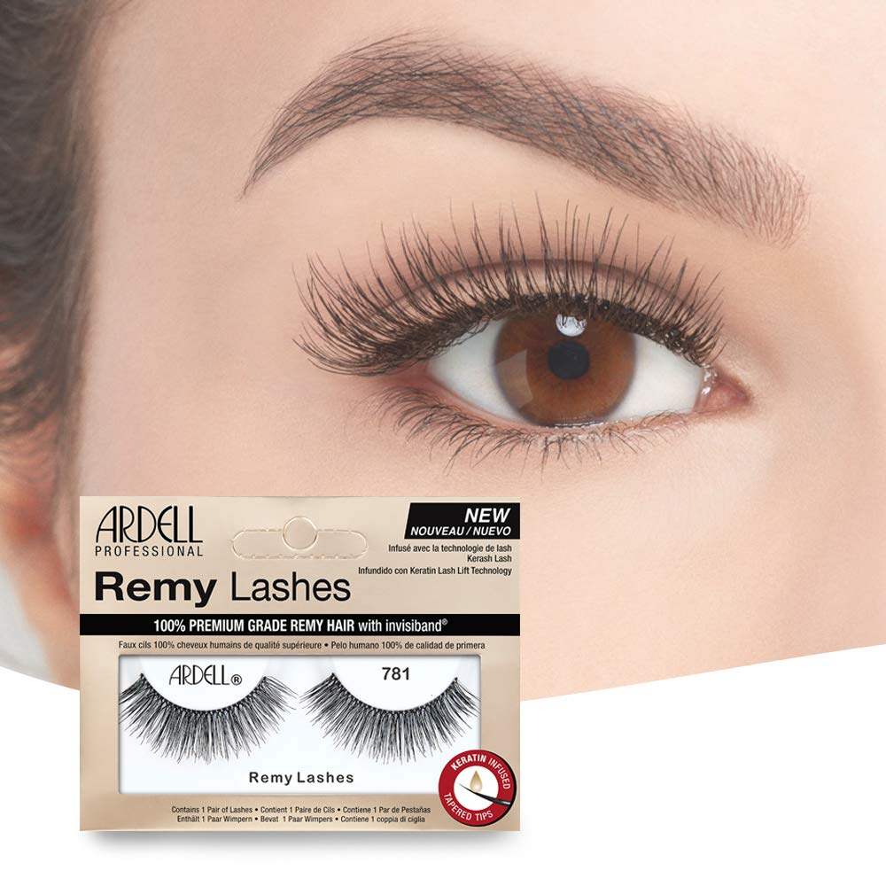 White Smoke Ardell Remy Lash 781, Premium Grade Remy Hair False Lashes with Invisiband, 4 pairs