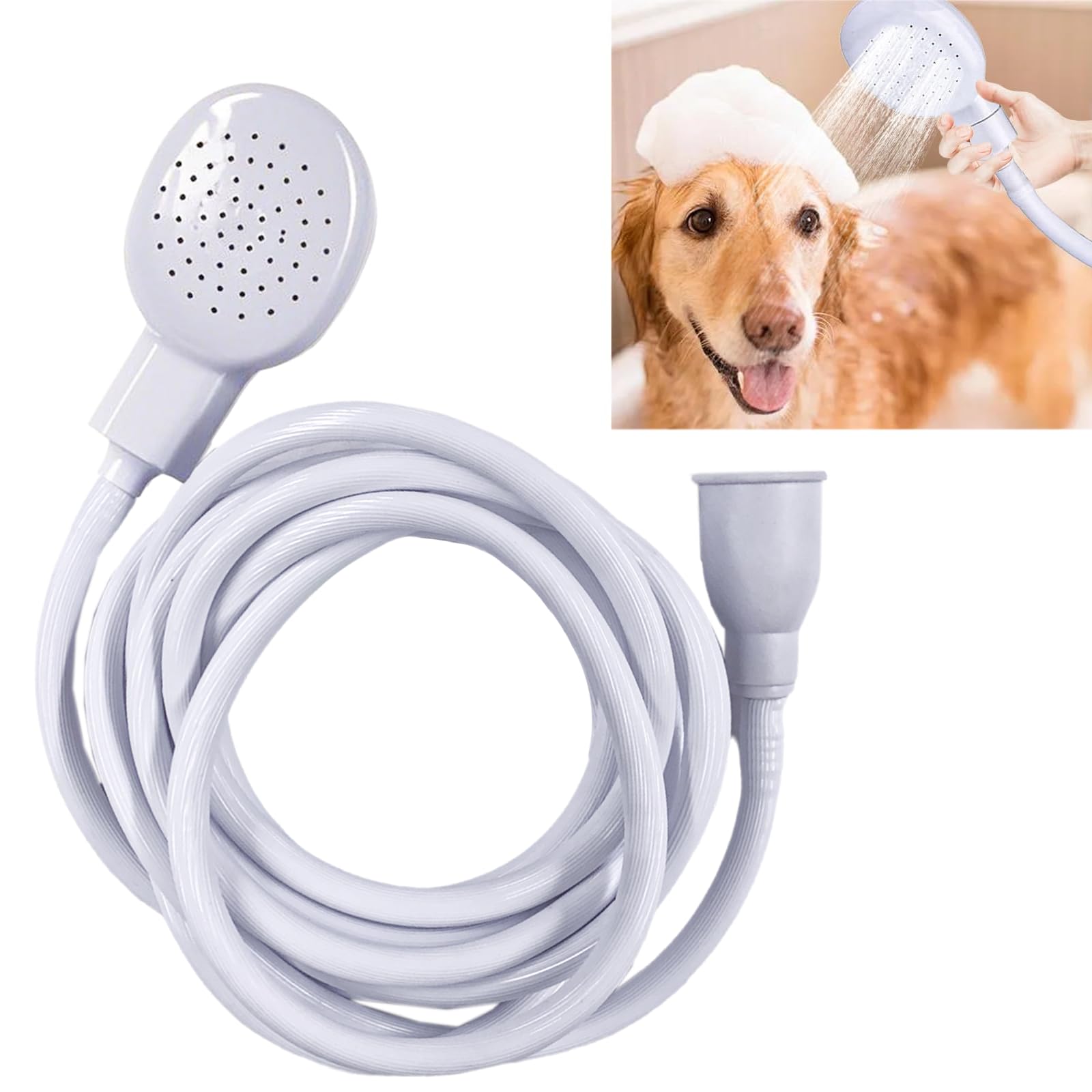 White Smoke 16.40ft/5mSink Spray Hose,Shampoo Sprayer Handheld Hose Portable Sink Hose Spraye Strainers for Bathing Baby,Pets Shower,Rinsing Vegetables,Washing Hair