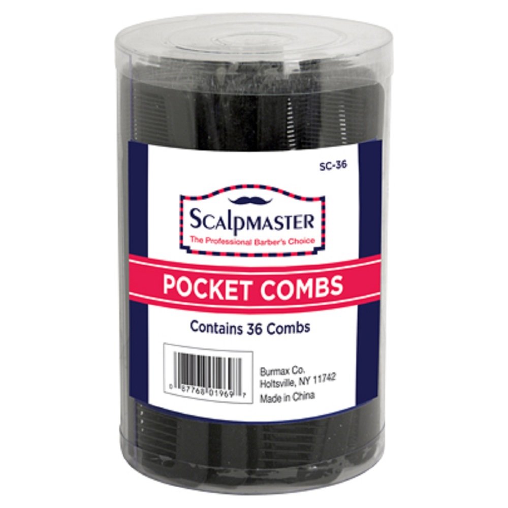 White Smoke Burmax Scalpmaster Pocket Combs, 36 Count