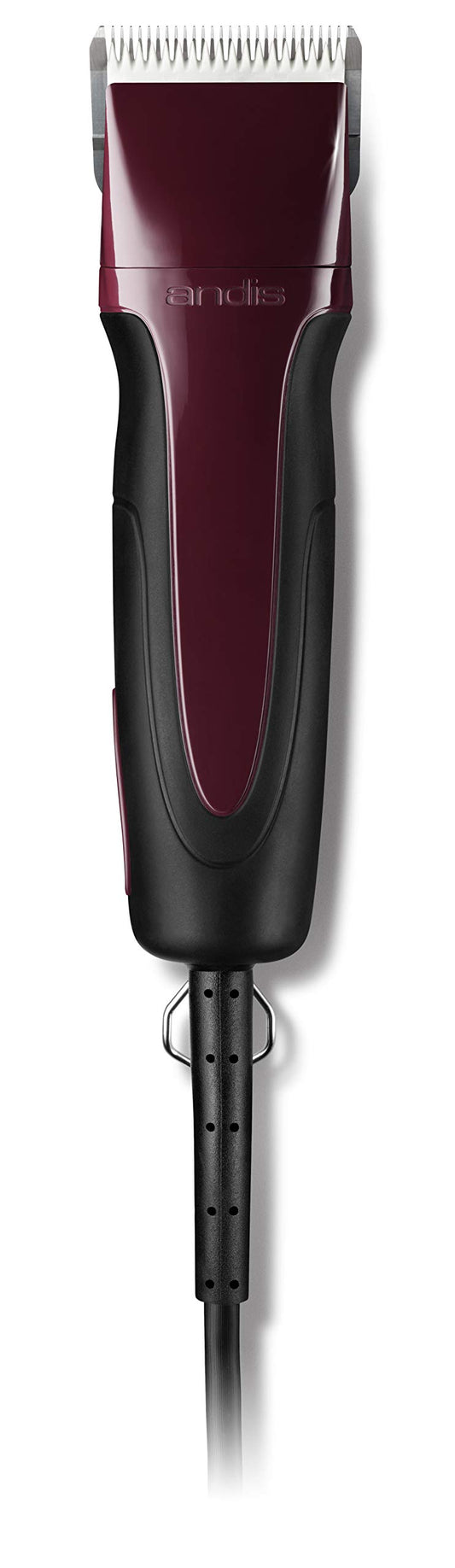 White Smoke Andis 65455 Excel Professional 5-Speed Detachable Blade Clipper Kit - Animal/Dog Grooming, Rotary Motor, Soft-Grip Anti-Slip Housing, 14-Inch Cord, for All Coats & Breeds, SMC, Burgundy
