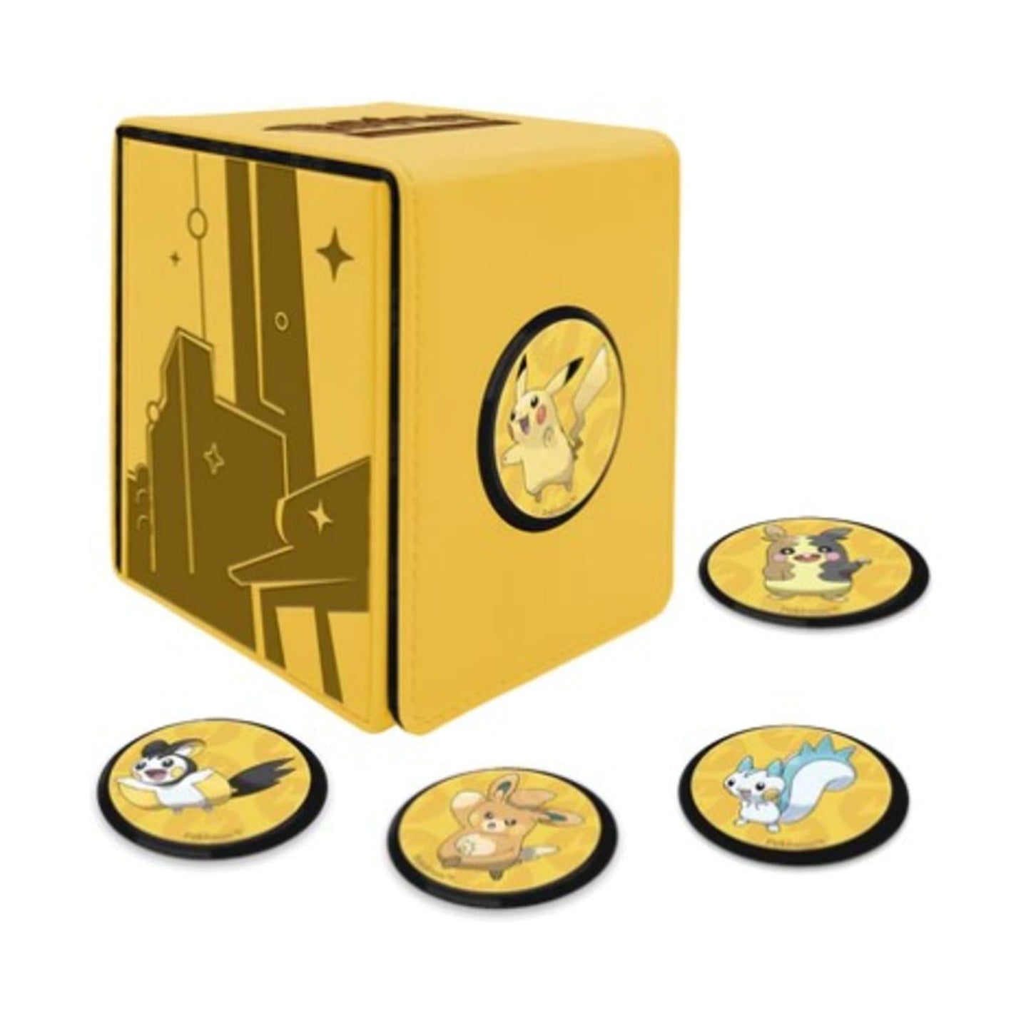White Smoke Ultra Pro - Gallery Series: Shimmering Skyline Alcove Click for Pokémon, Luxury Collector's Elegant Limited Edition Trading Stylish Durable Secure Card Case Deck Box