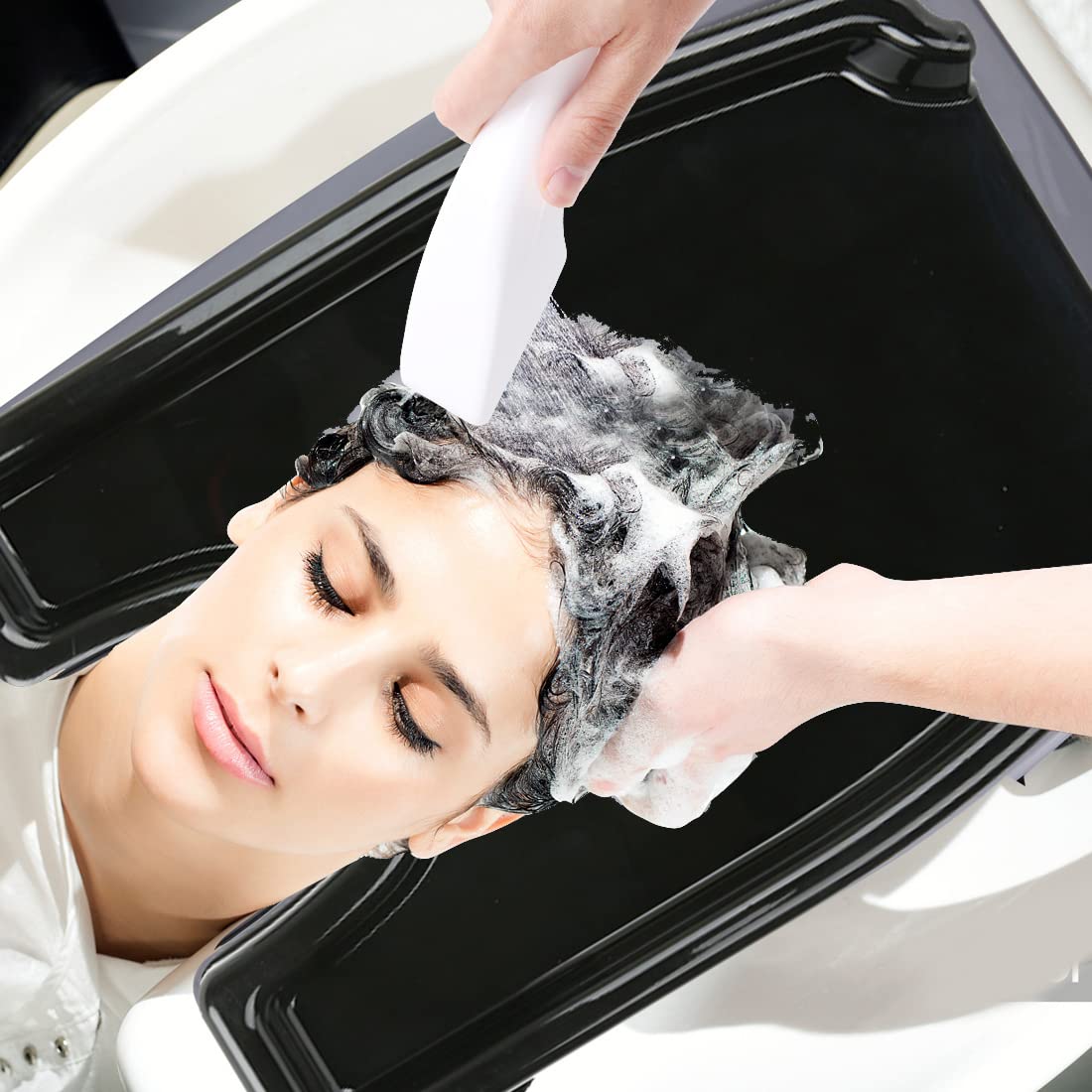 Black STYLANCE Portable Hair Washing Tray, Shampoo Bowl for Sink for Home,for Washing Hair, Cutting Hair, Home, Bed (Black)