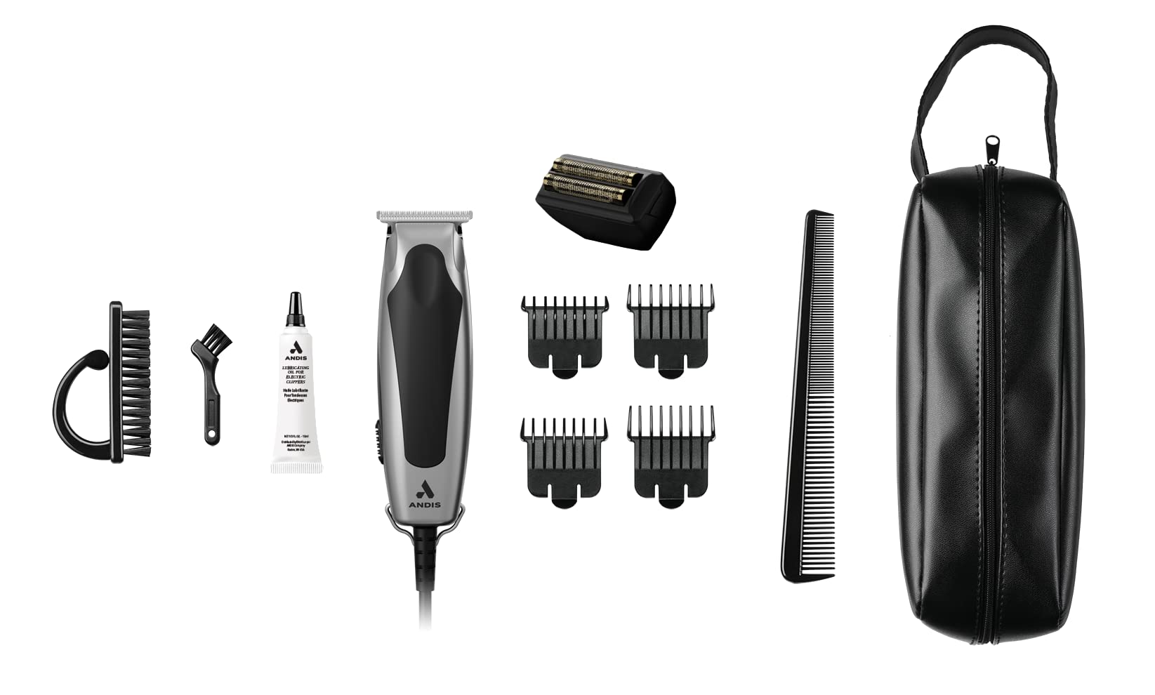 White Smoke Andis 42400 inLINER All-in-One Trim & Shave Hair Trimmer and Foil Shaver Kit, Silver