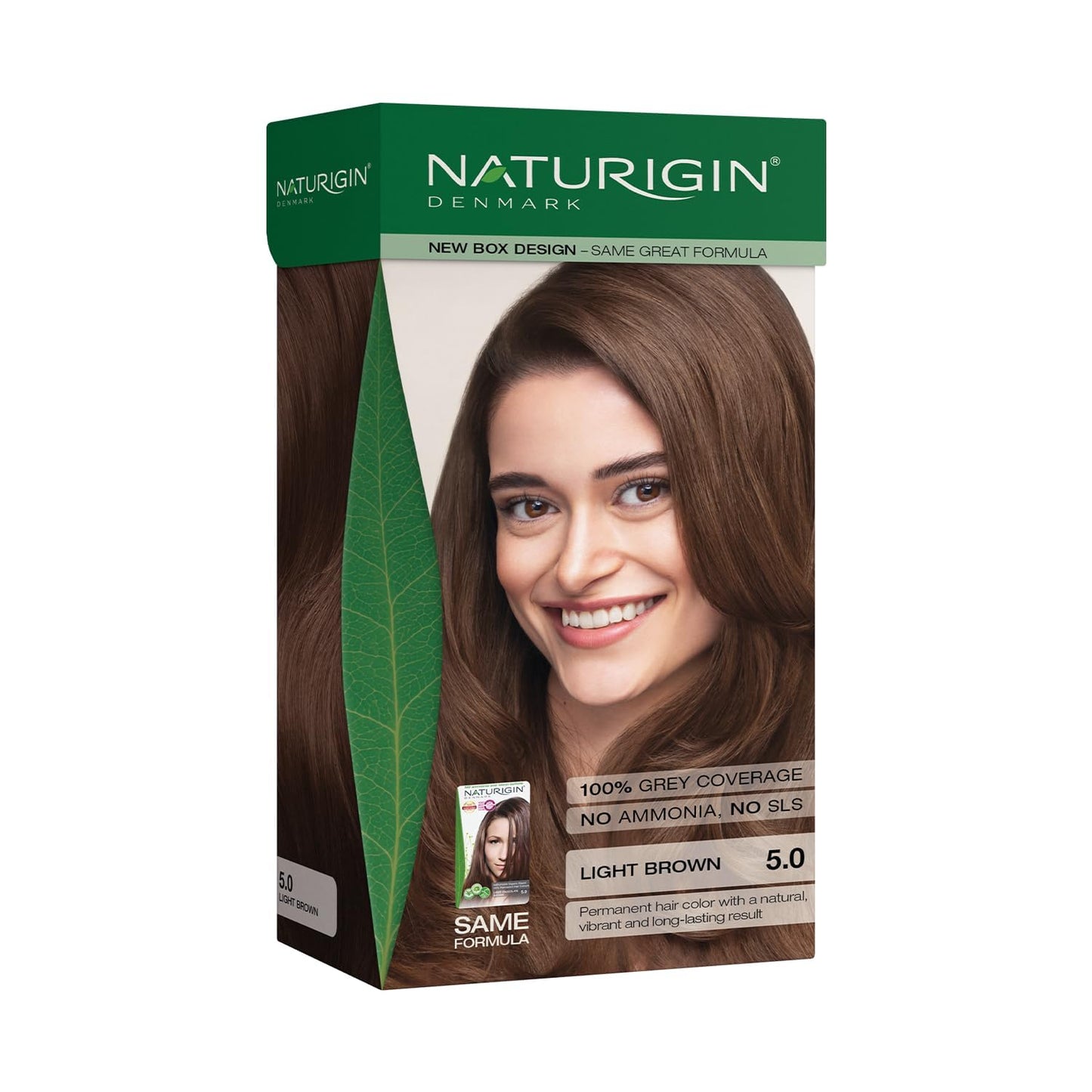 Dark Slate Gray Naturigin Permanent Hair Dye, 5.0 Light Chocolate Brown – Ammonia Free, 100% Gray Coverage, Vegan, Salon Quality Hair Dye